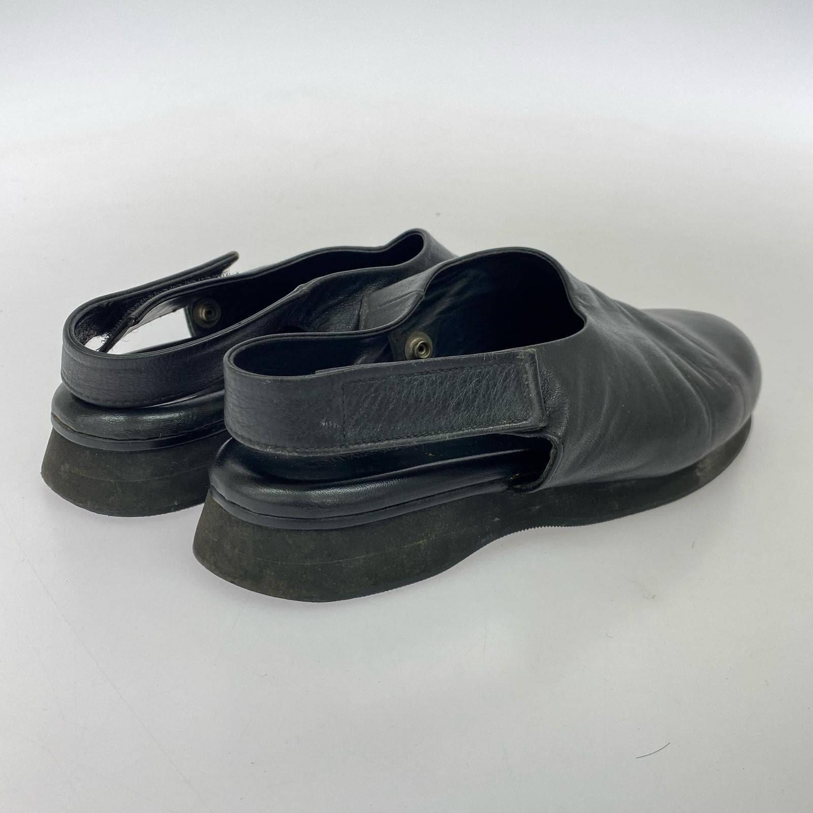 シューズ Yohji Yamamoto×+NOIR レザーサンダル ブラック