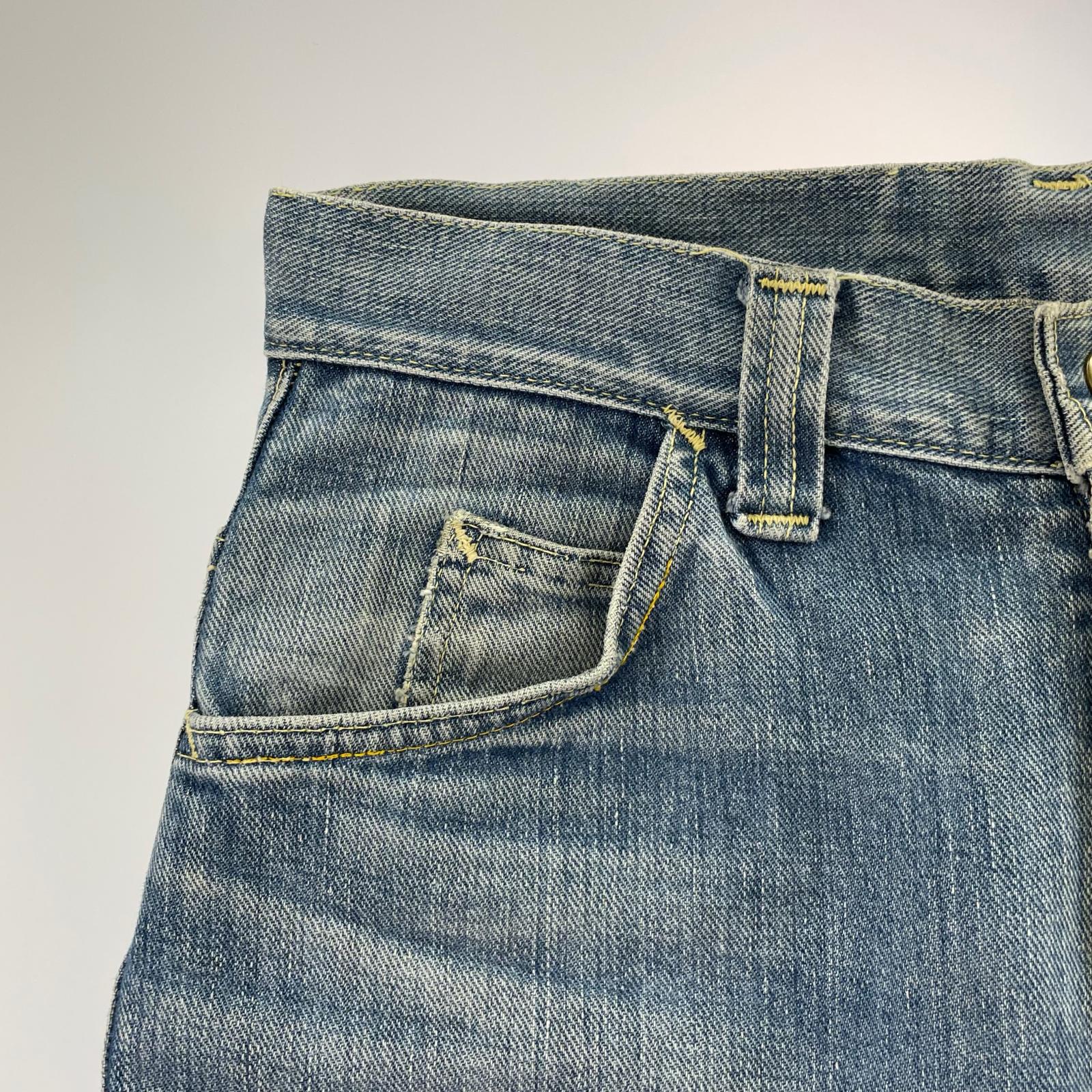 デニムパンツ 70s Lee Set USA製 42TALON ブーツカット ブルー