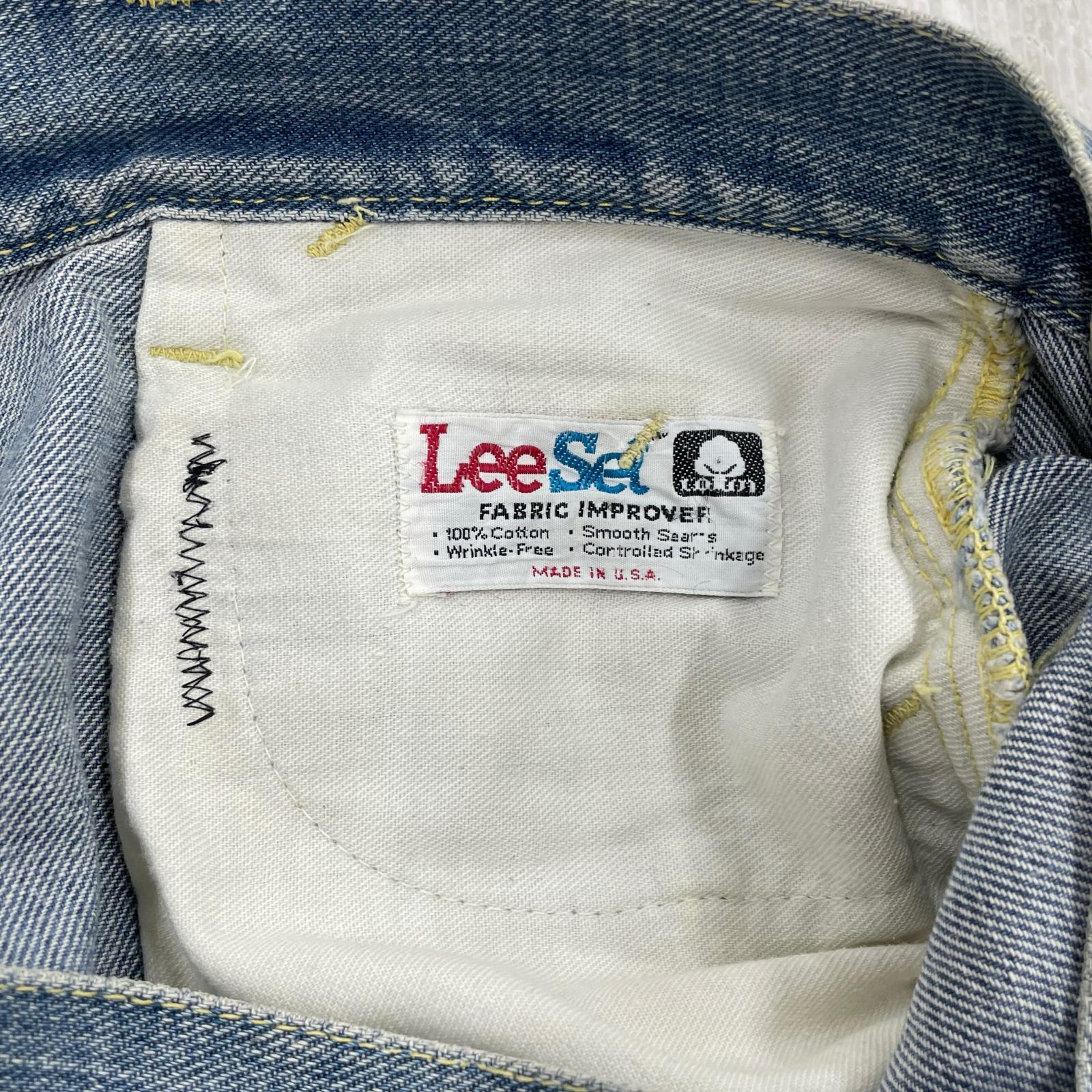 デニムパンツ 70s Lee Set USA製 42TALON ブーツカット ブルー