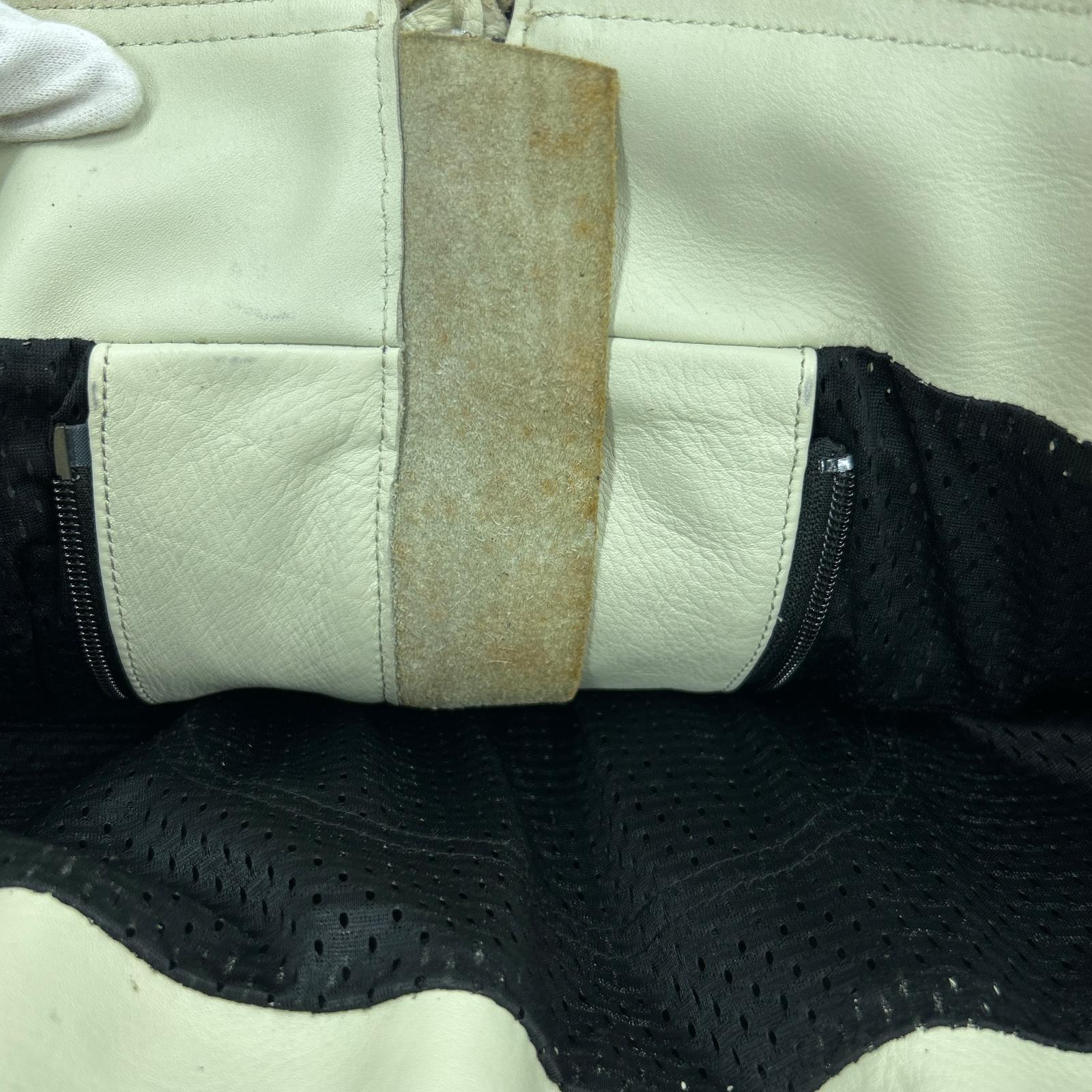 ライダースジャケット BATES レーシング 黒白 (L) L
