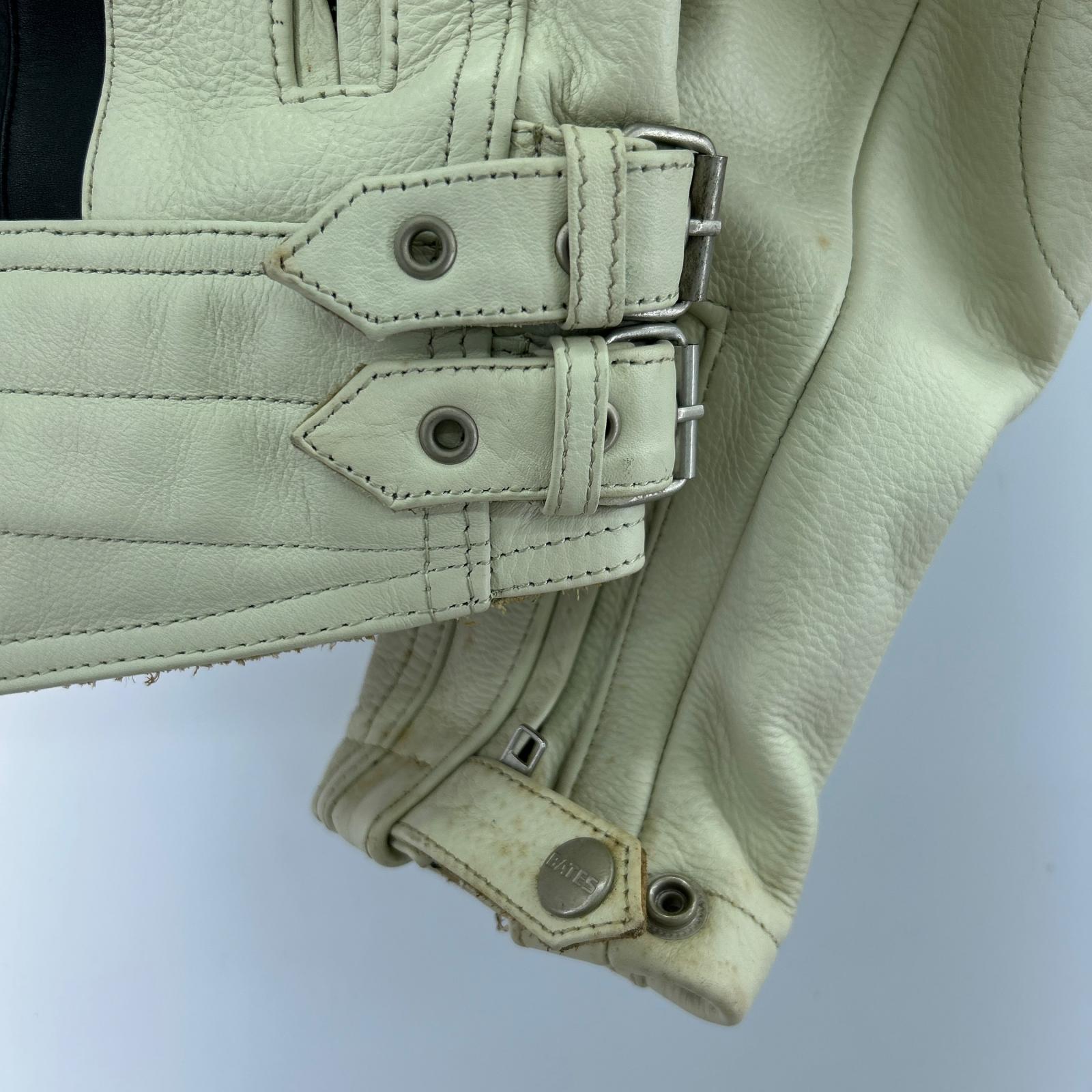 ライダースジャケット BATES レーシング 黒白 (L) L
