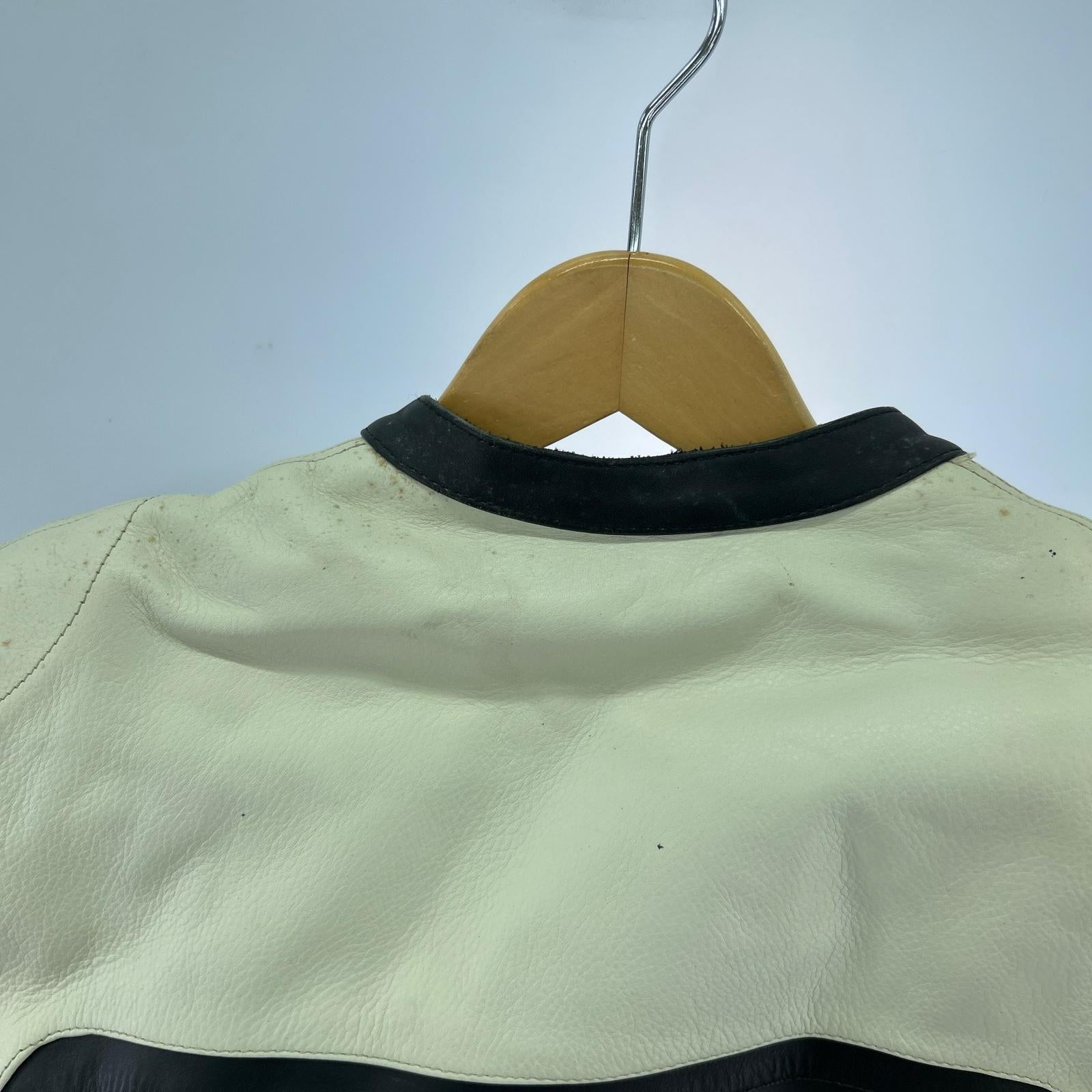 ライダースジャケット BATES レーシング 黒白 (L) L