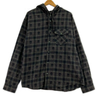長袖シャツ Supreme×Number nine Hooded Flannel Shirt M 黒 M ブラック