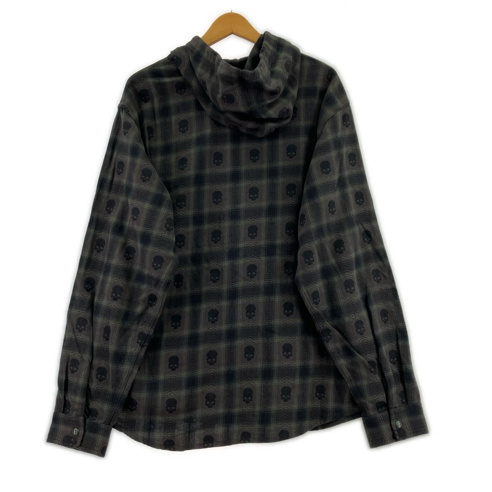 長袖シャツ Supreme×Number nine Hooded Flannel Shirt M 黒 M ブラック