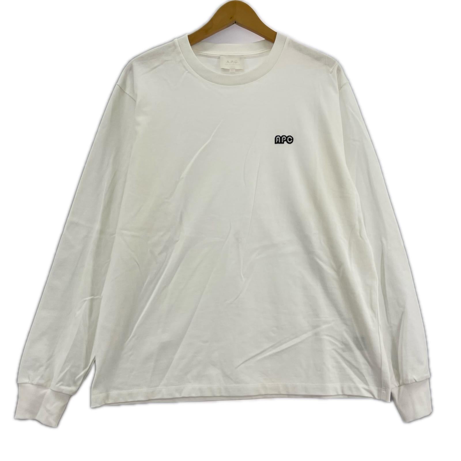 長袖Tシャツ 406 ロゴパッチ付(XS)ホワイト ホワイト