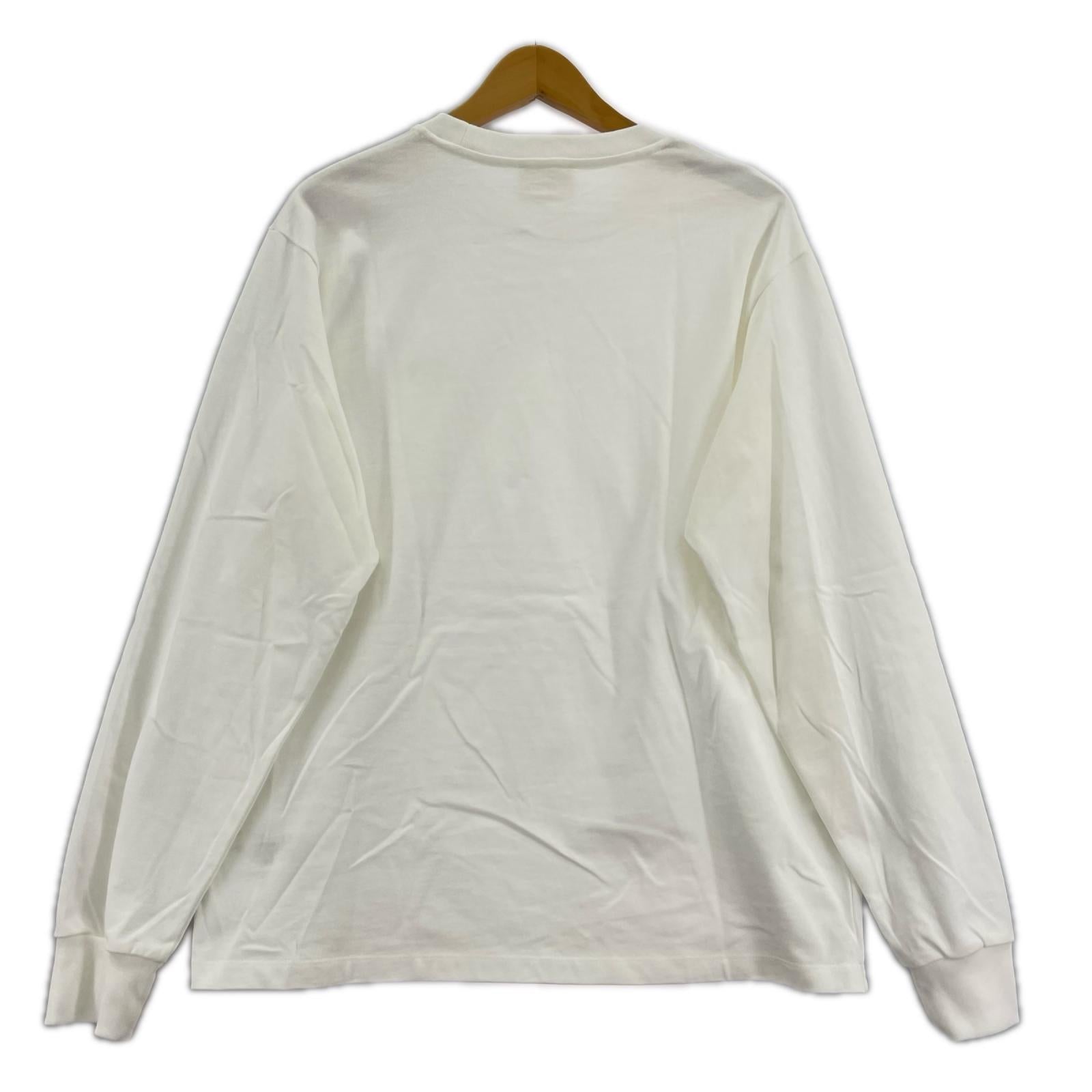長袖Tシャツ 406 ロゴパッチ付(XS)ホワイト ホワイト