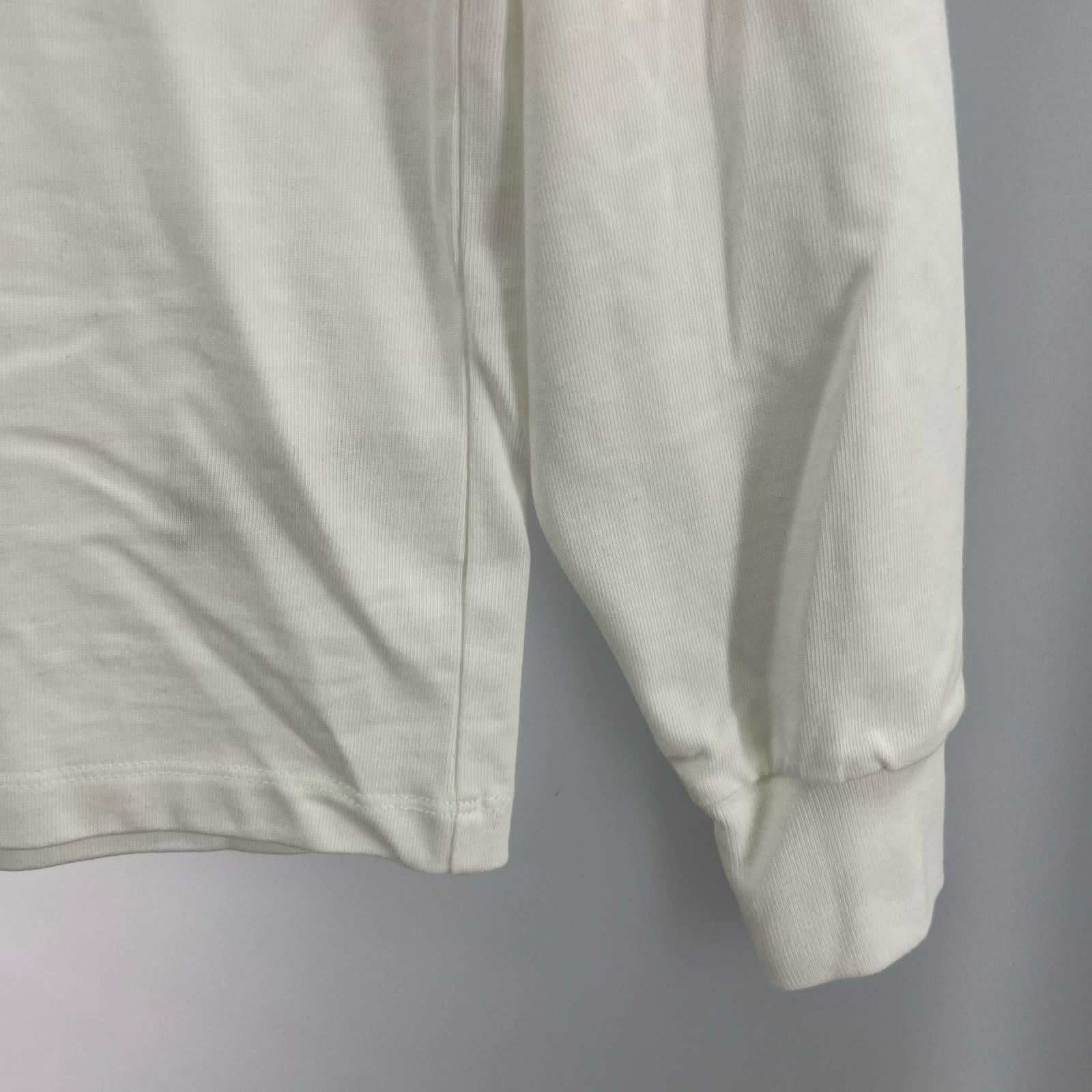 長袖Tシャツ 406 ロゴパッチ付(XS)ホワイト ホワイト