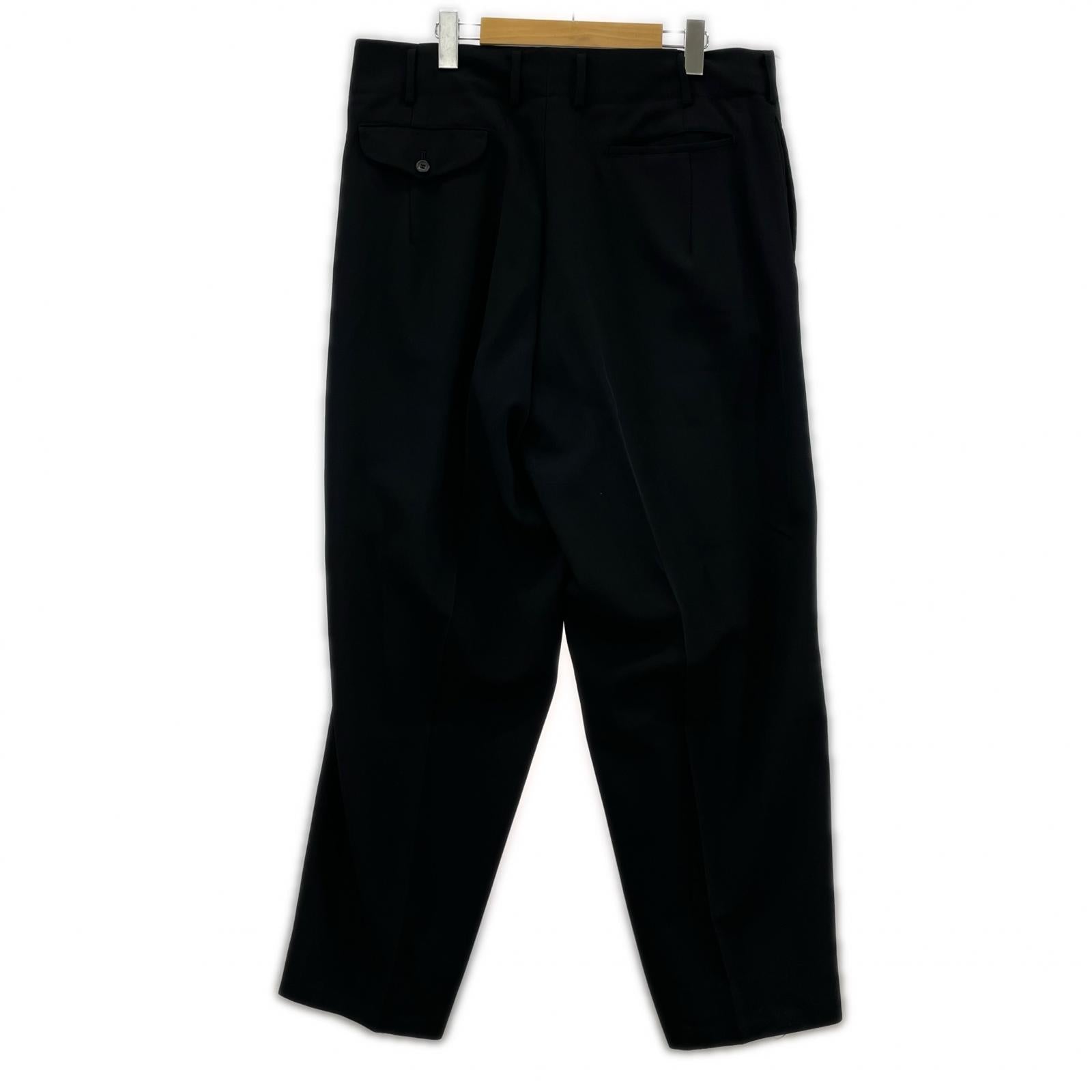 パンツ 80s Yohji Yamamoto 丸文字タグ ギャバワイドスラックス 黒 M ブラック