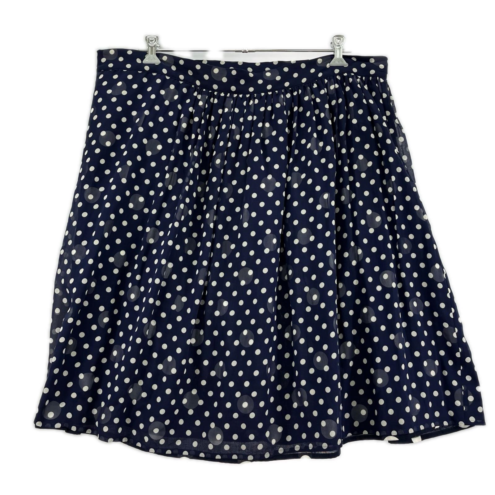 ロングスカート slik polka dot skirt (S) S ネイビー