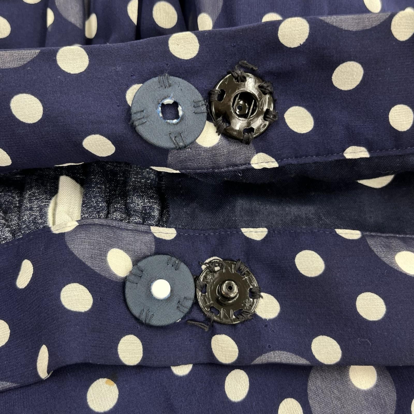 ロングスカート slik polka dot skirt (S) S ネイビー