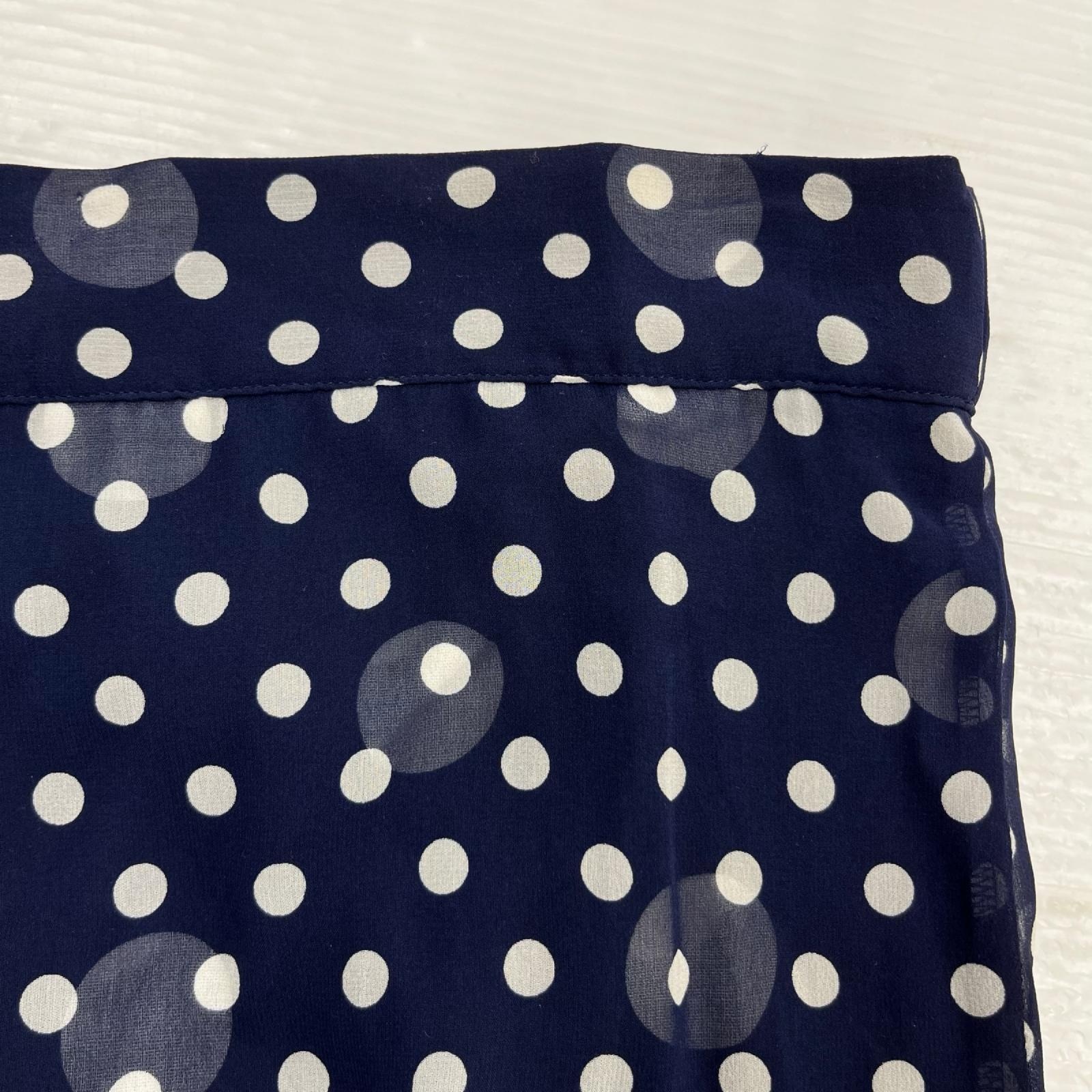 ロングスカート slik polka dot skirt (S) S ネイビー