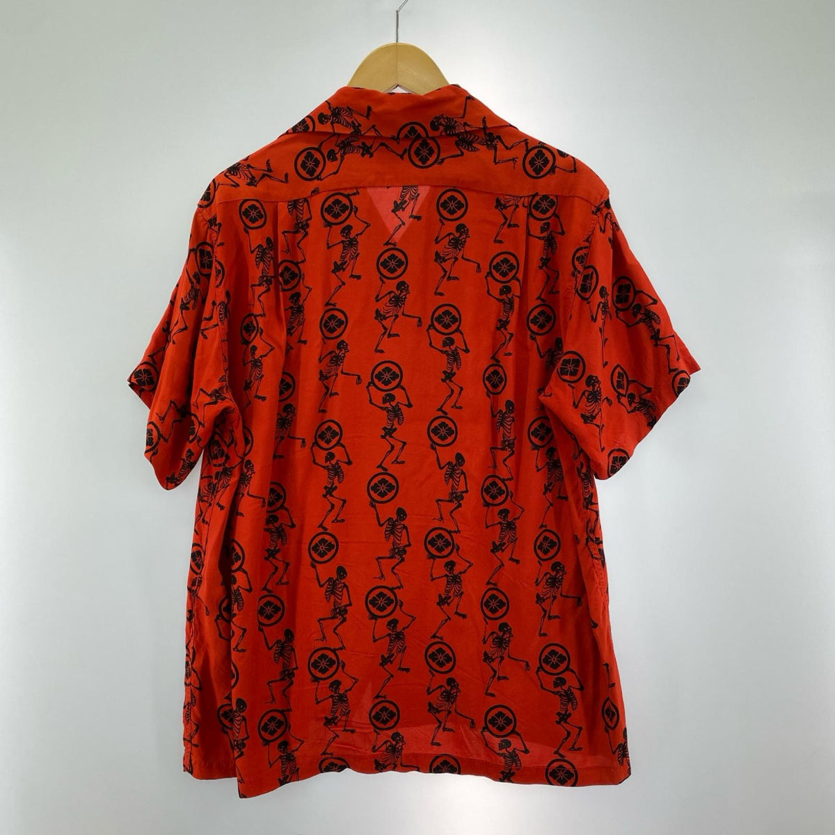 半袖シャツ アロハシャツ スカル レッド (38) 38 レッド