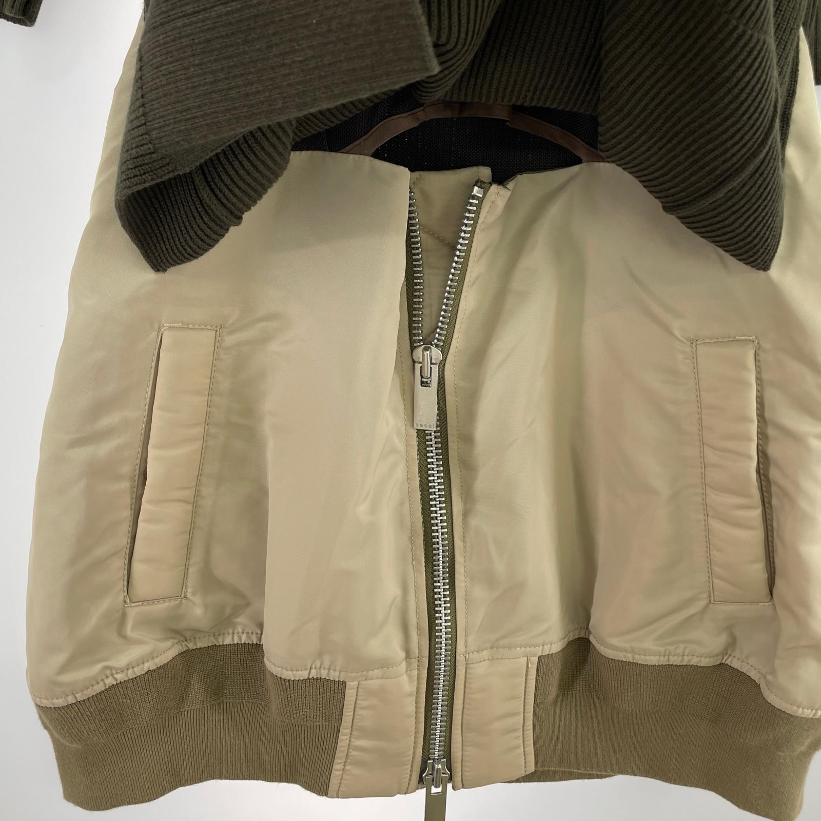 ワンピース ?sacai 22年 ニット ショートスリーブ ドッキング ワンピース 2