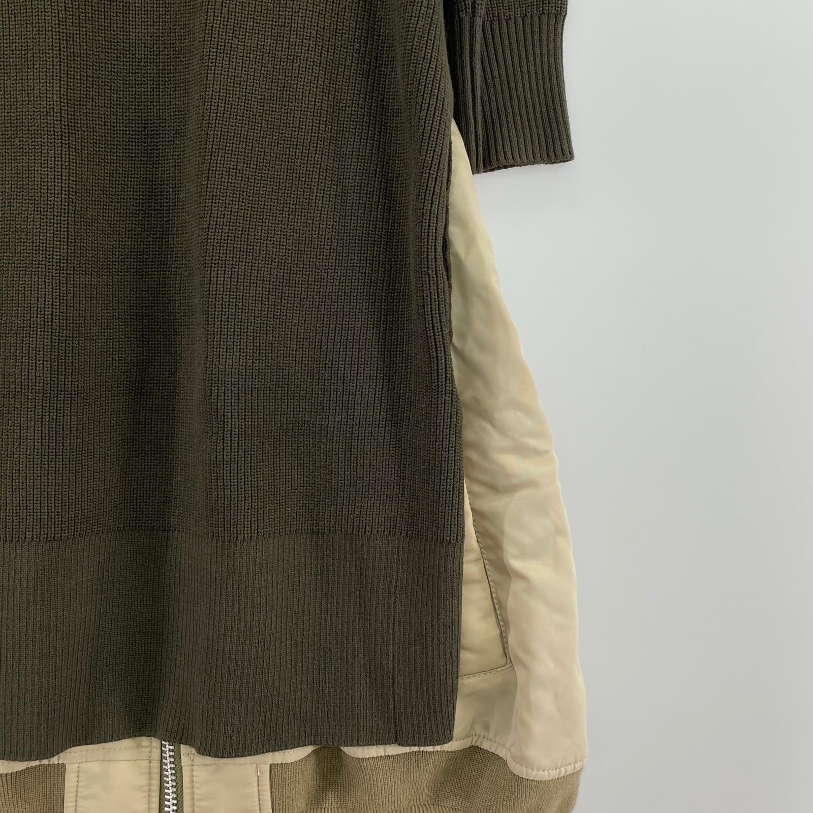 ワンピース ?sacai 22年 ニット ショートスリーブ ドッキング ワンピース 2