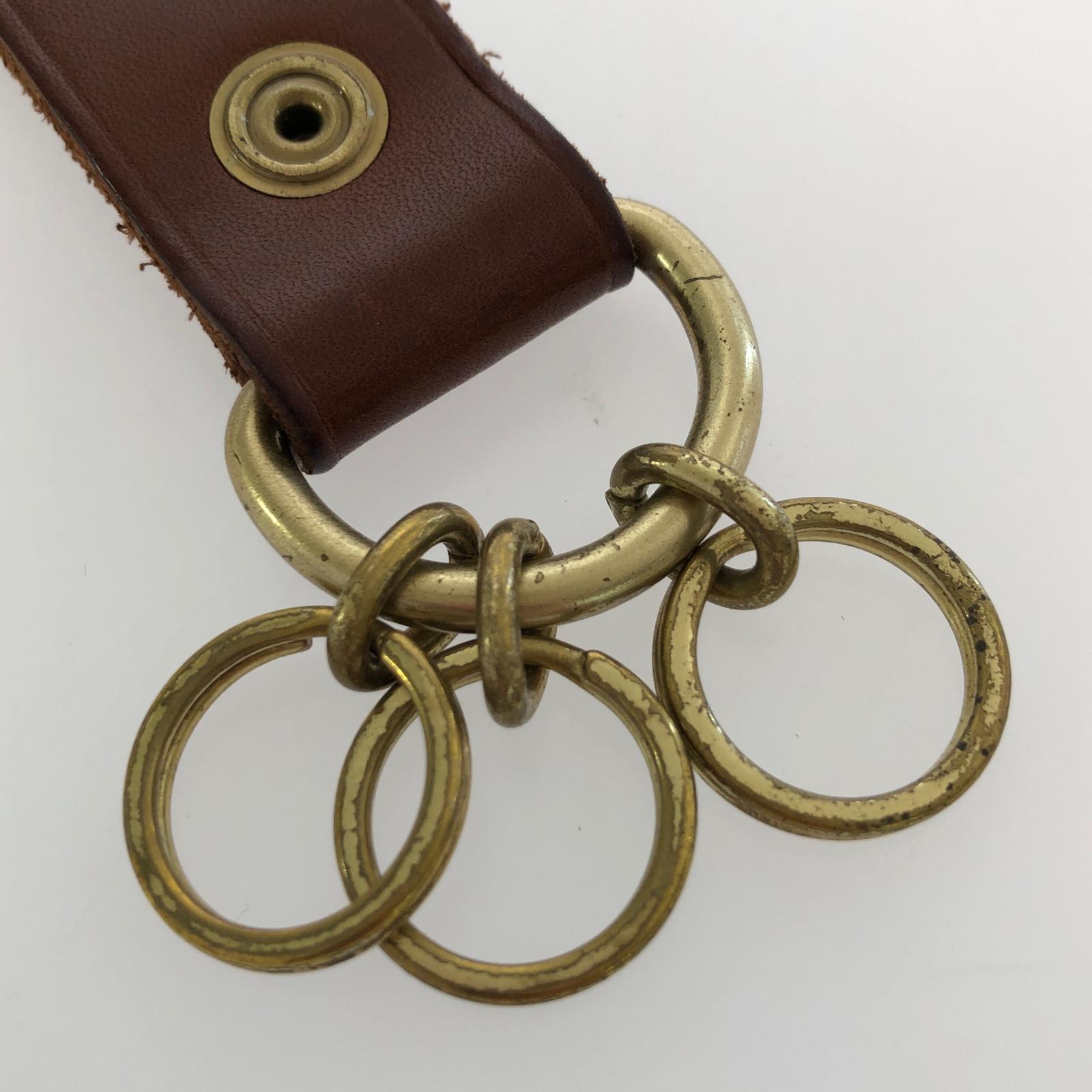 ウォレットチェーン agnes b. レザーキーホルダー ブラウン ブラウン