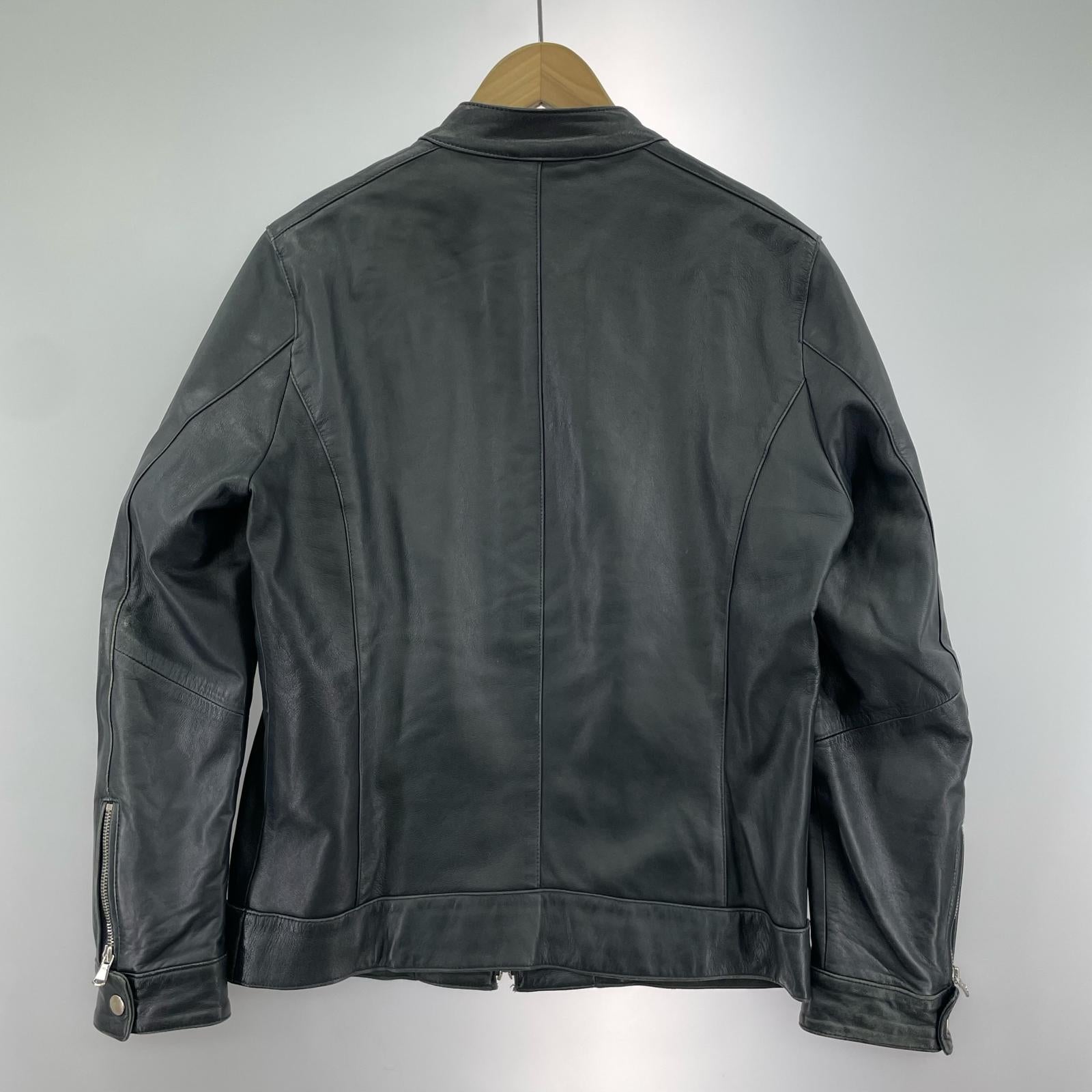 レザージャケット シープスキン シングルライダースJKT M ブラック