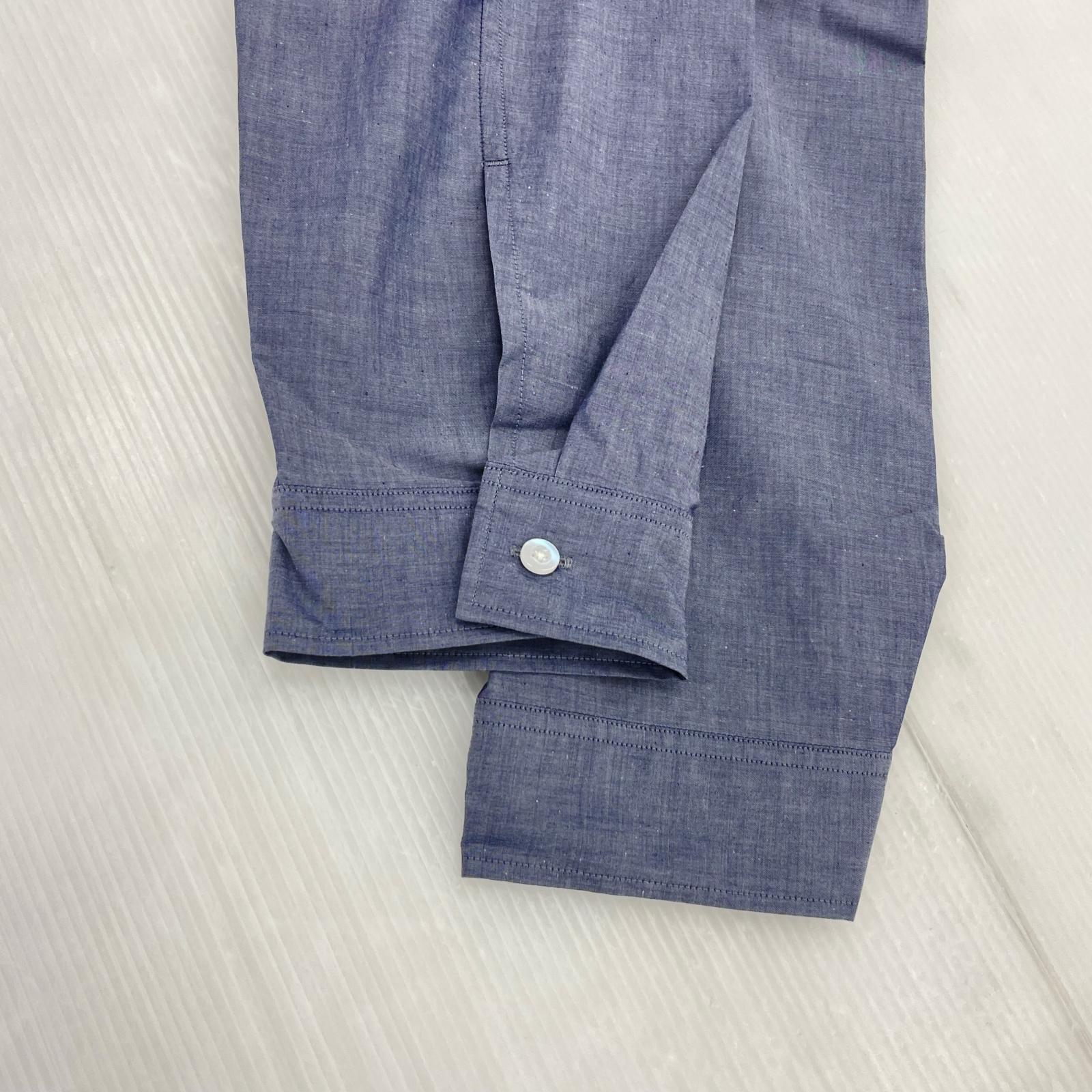 長袖シャツ MARINE × ACANTHUS オーバーサイズカラーシャツ 青 ブルー