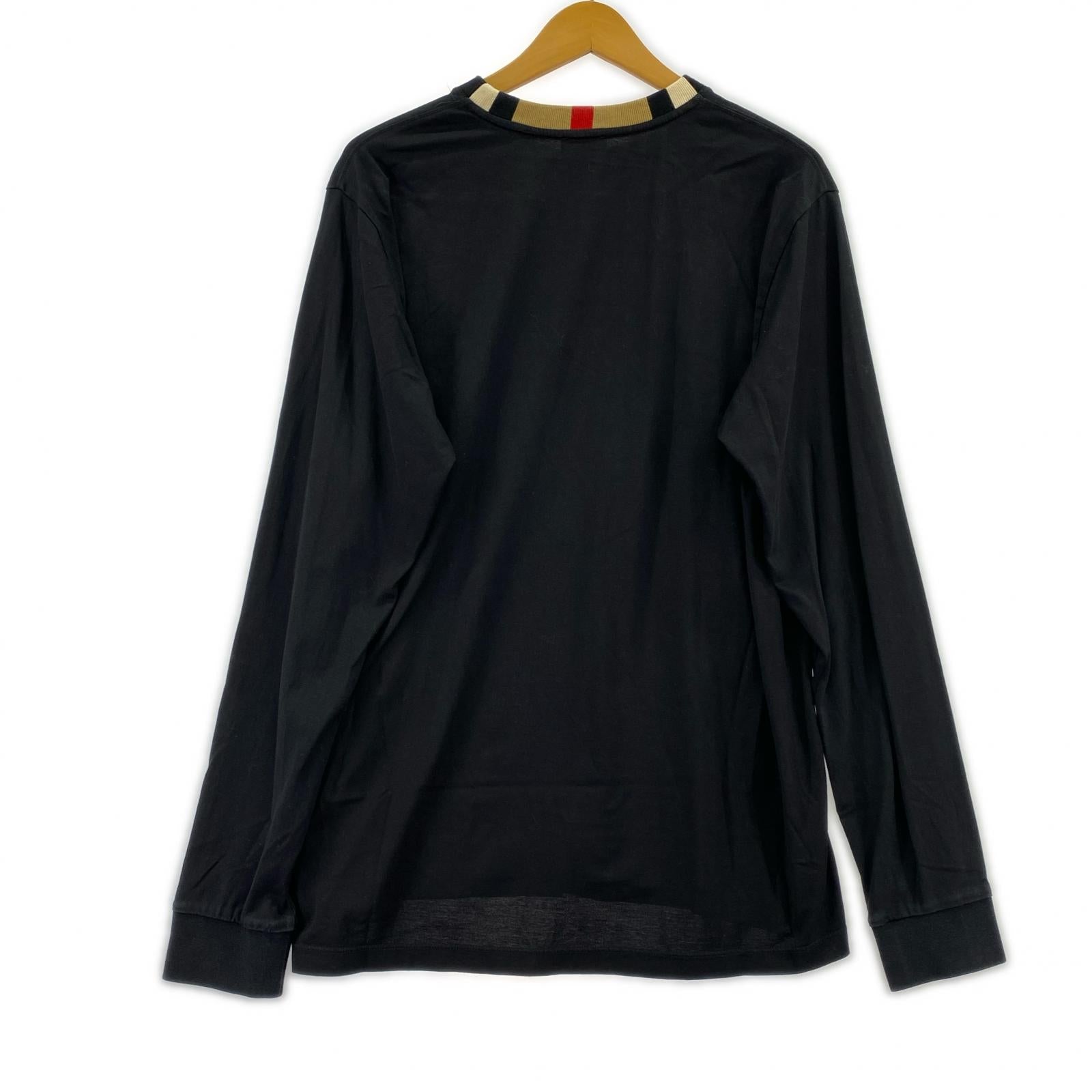 長袖Tシャツ クルーネック ロゴ S ブラック