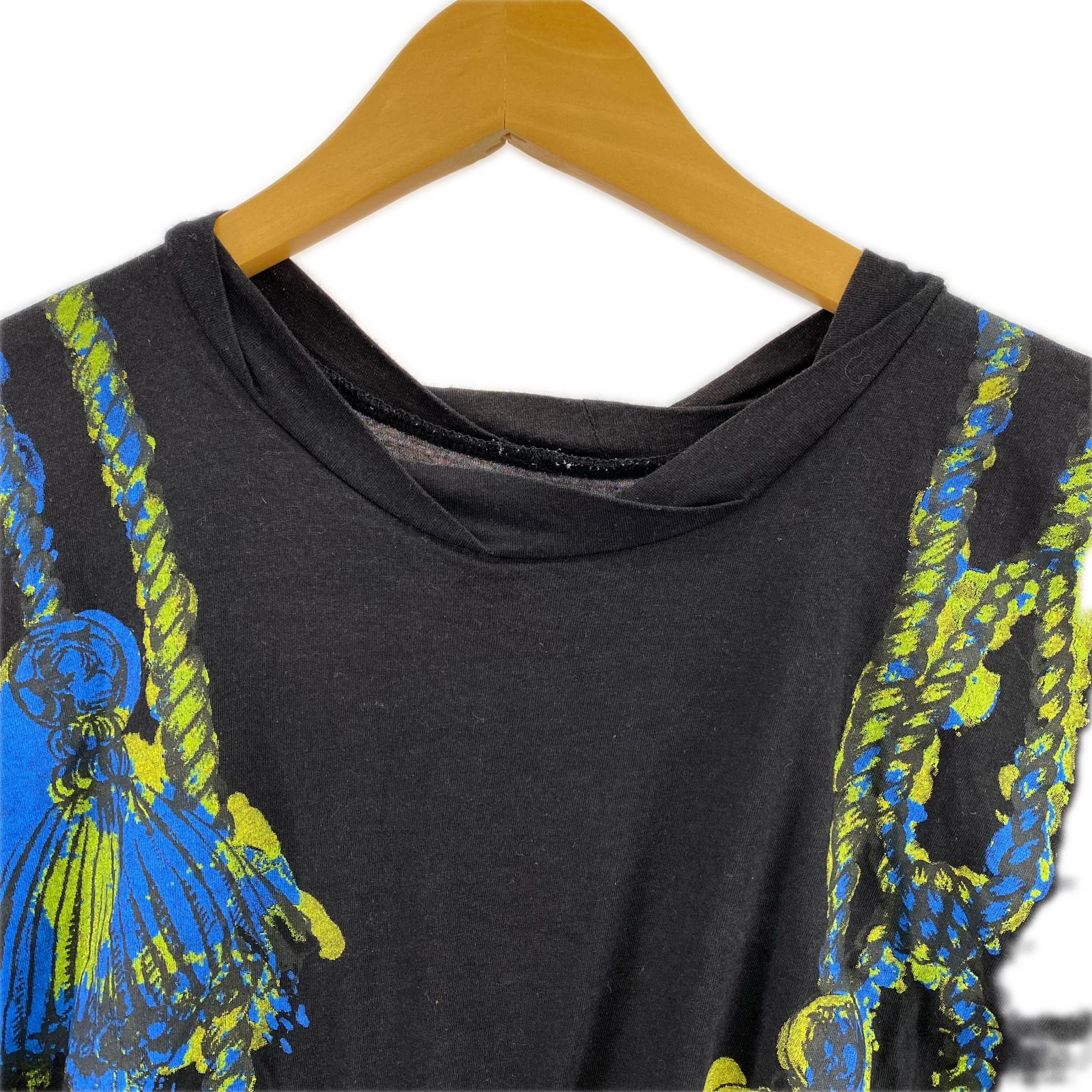 半袖Tシャツ ロング丈 レーヨン混 黒 (2) 2 ブラック