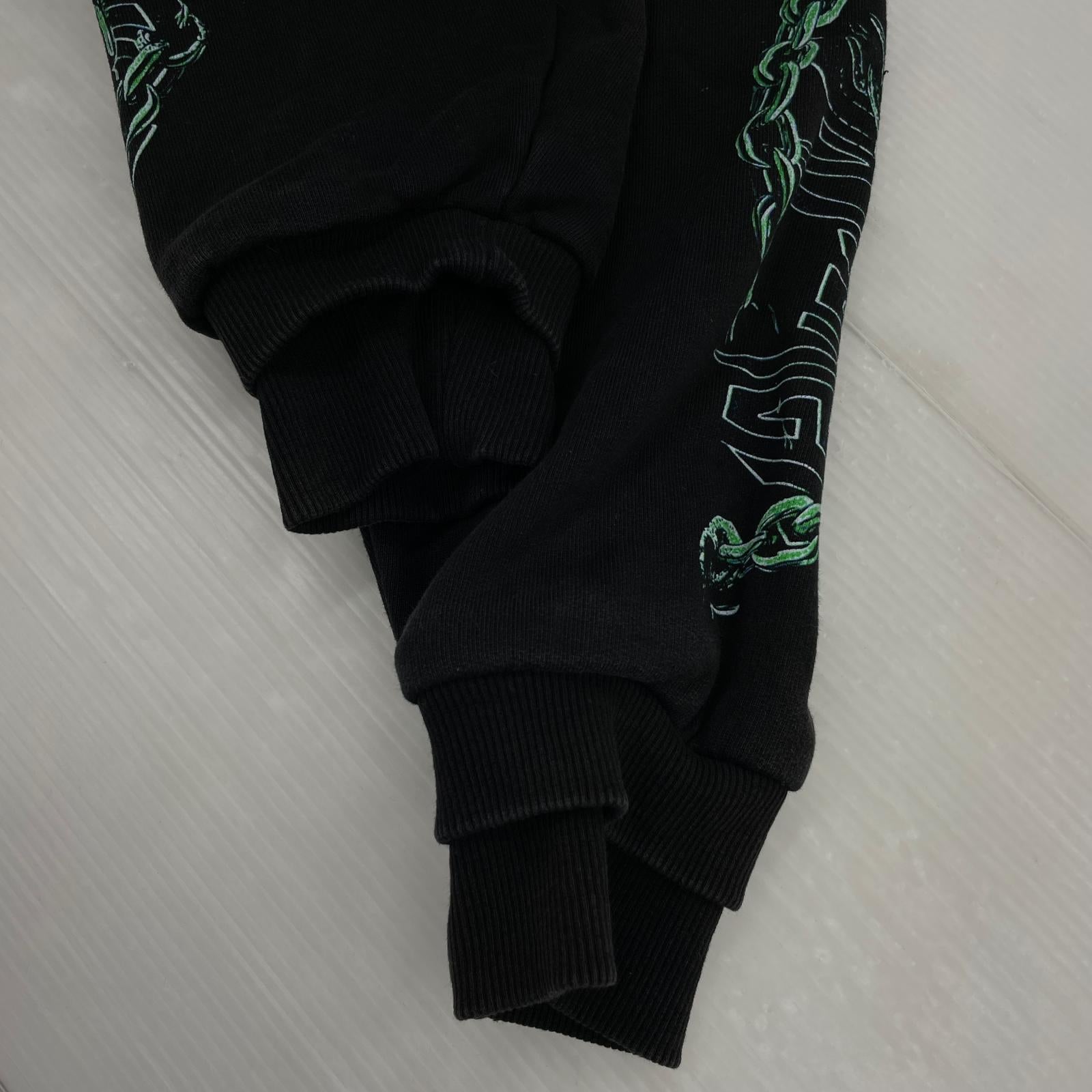 パーカー GUAPI グラフィックプリントパーカー M 黒 M ブラック