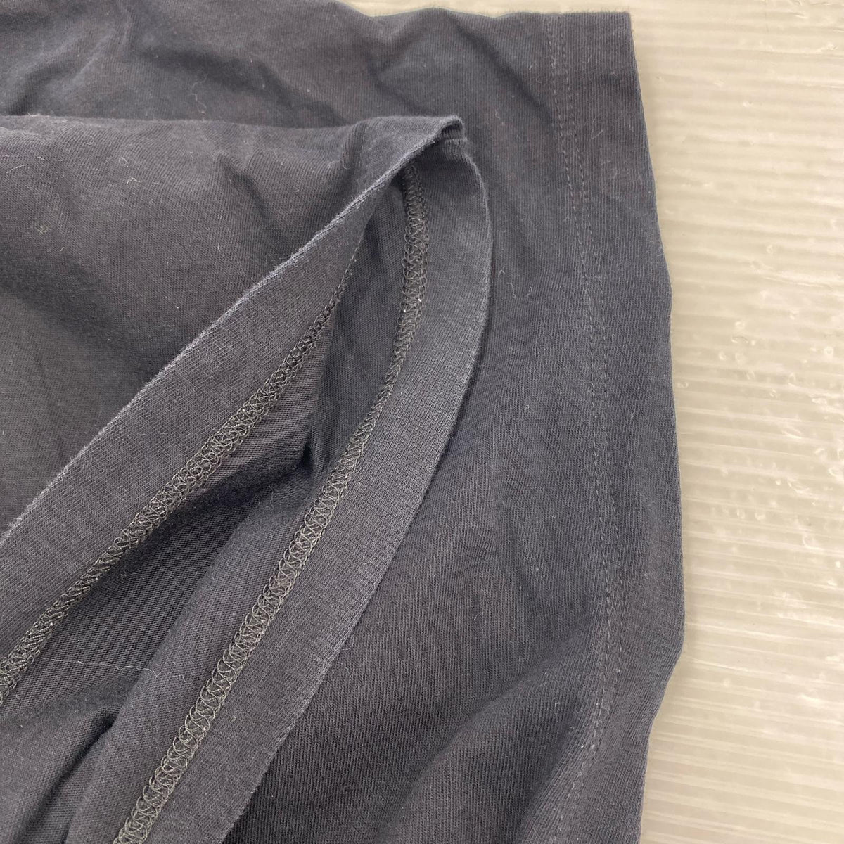 半袖Tシャツ 変形ロングカットソー S ブラック