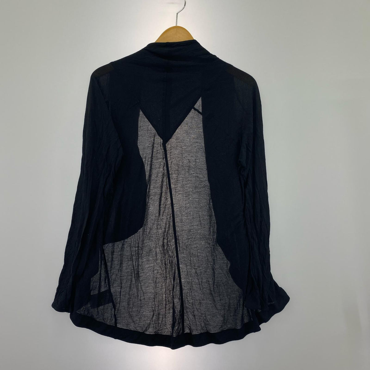 カーディガン 変形長袖カーディガン BLK S S ブラック