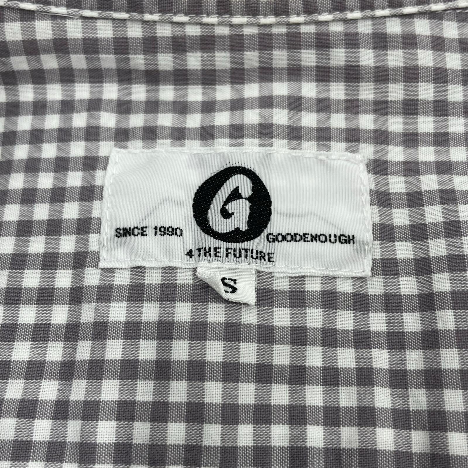 長袖シャツ GOODENOUGH バックロゴ ギンガムチェックシャツ S グレー S グレー