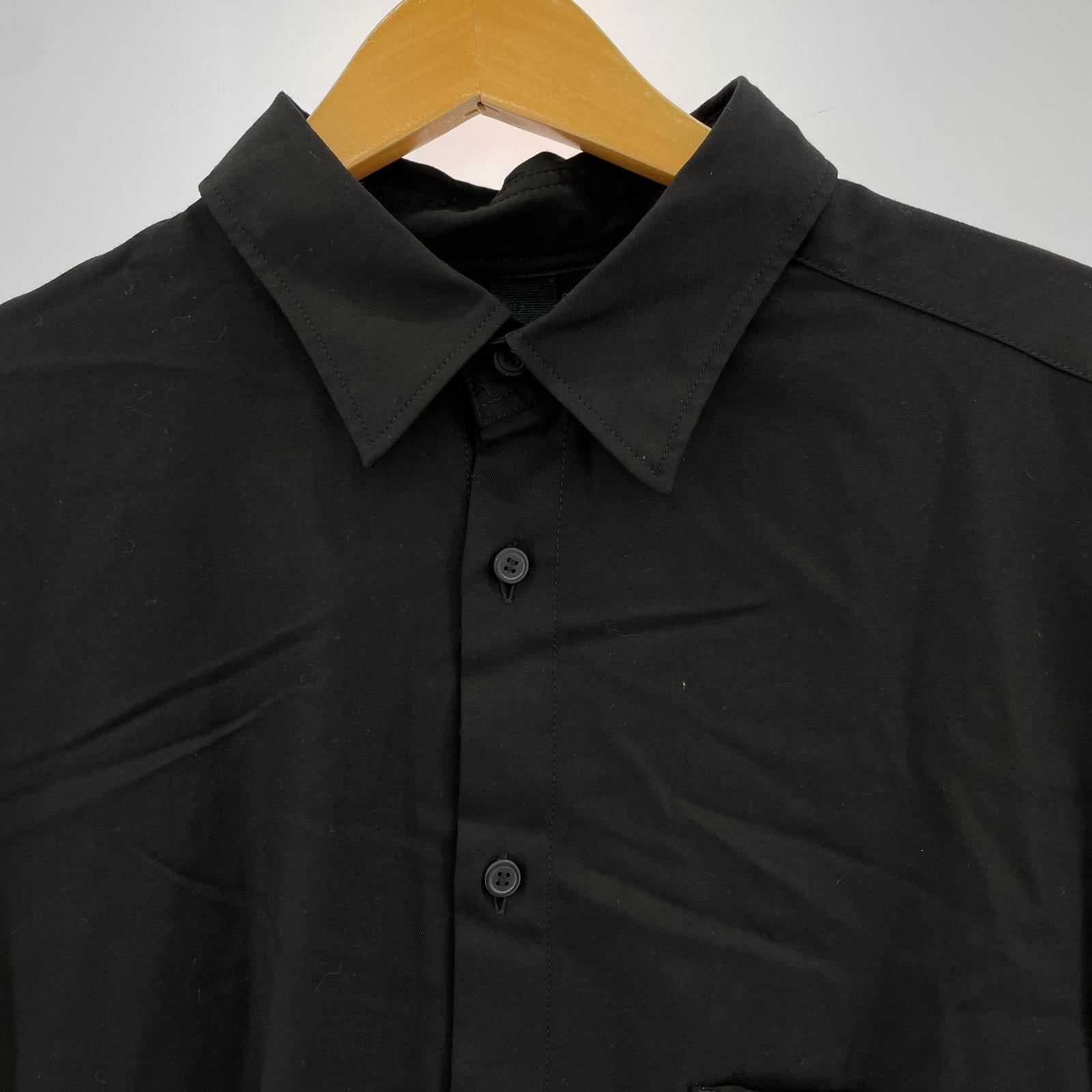 長袖シャツ Ground Y TR VIYELLA CAPE DOCKING SHIRT 3 3 ブラック