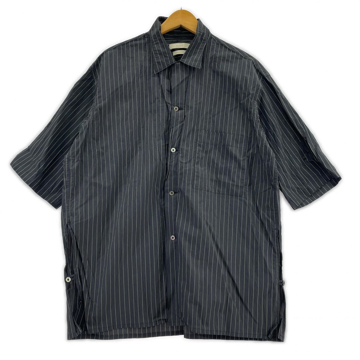 半袖シャツ YOKE 24SS NYLON STRIPE WIDE SHIRT 2 グレー グレー