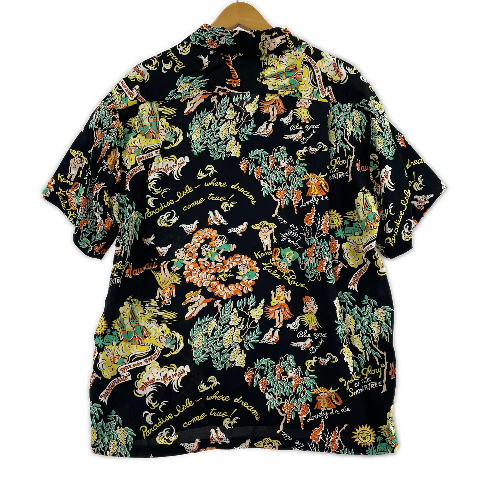 半袖シャツ SS39219 復刻 アロハシャツ ブラック M M ブラック