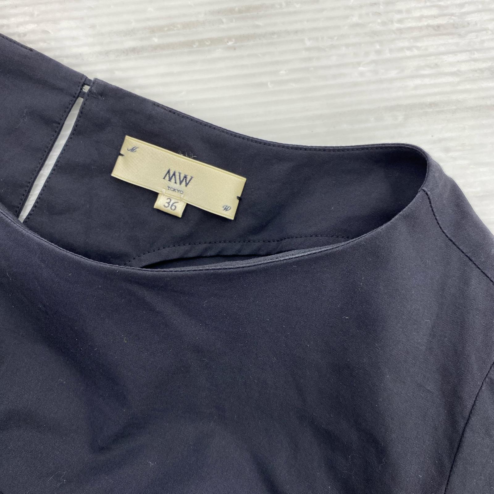 半袖Tシャツ MW TOKYO/ペプラムブラウス/黒 36 ブラック