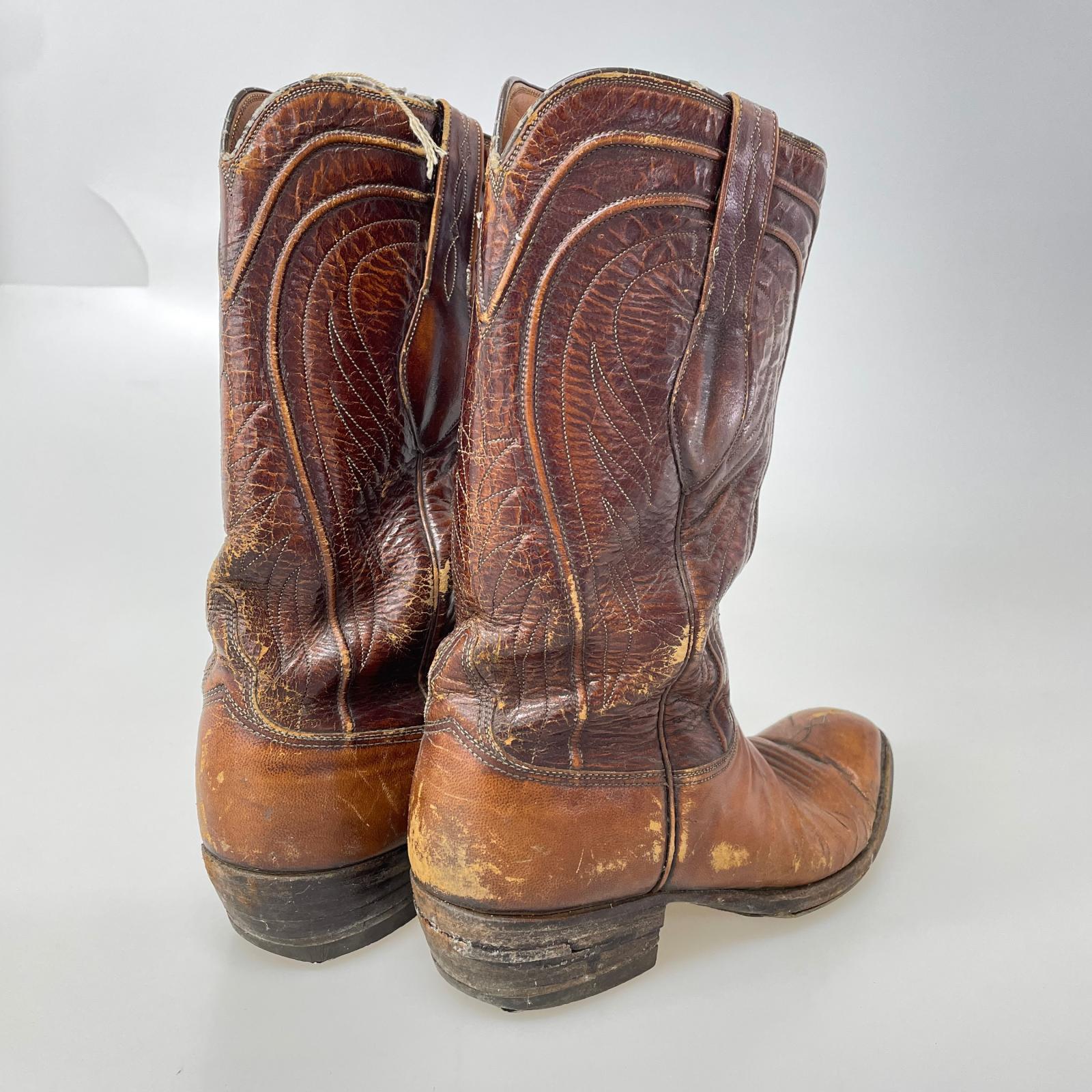 ブーツ LUCCHESE ウエスタンブーツ 9D ブラウン ブラウン