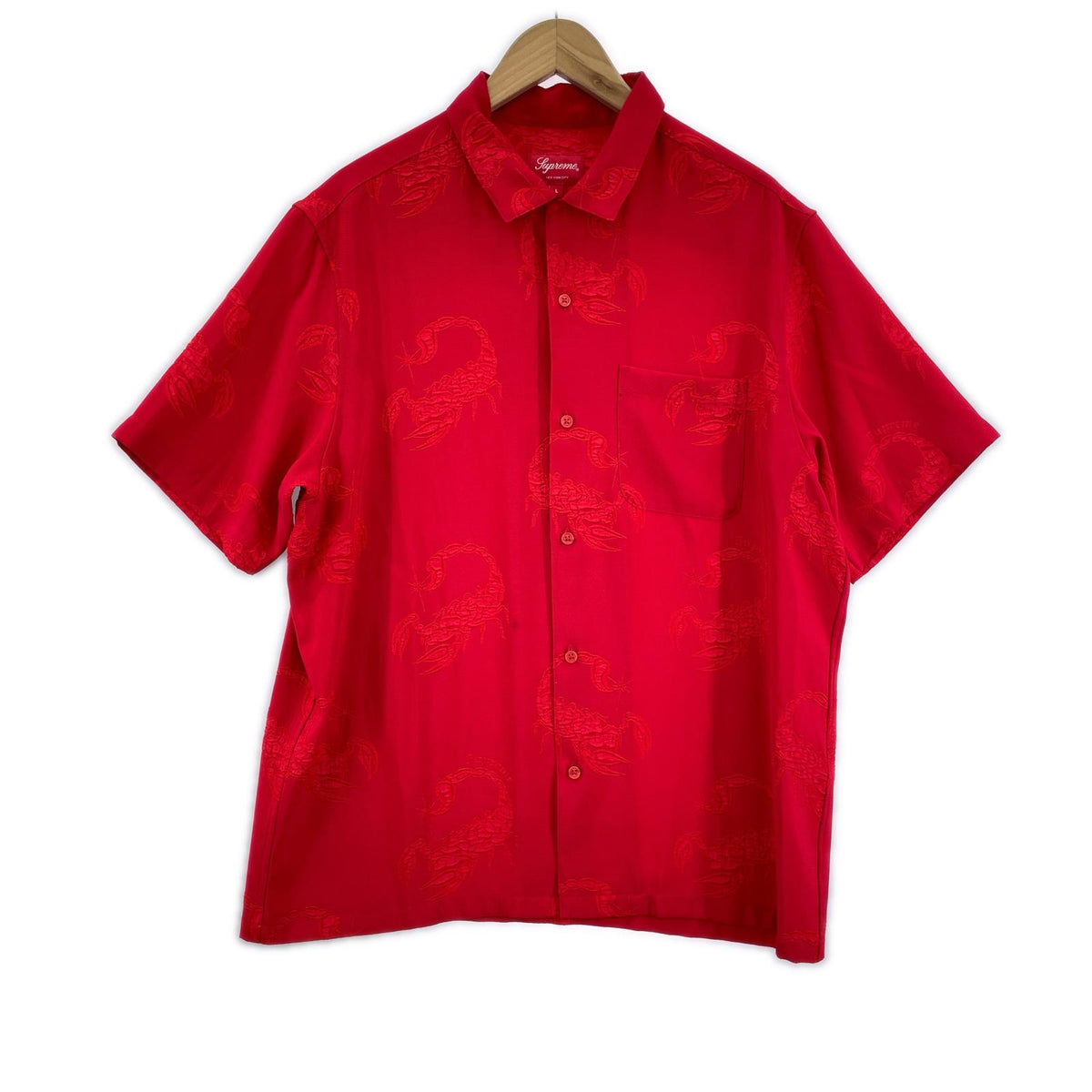 半袖シャツ Supreme 21SS Scorpion Jacquard S/S Shirt L 赤 L レッド