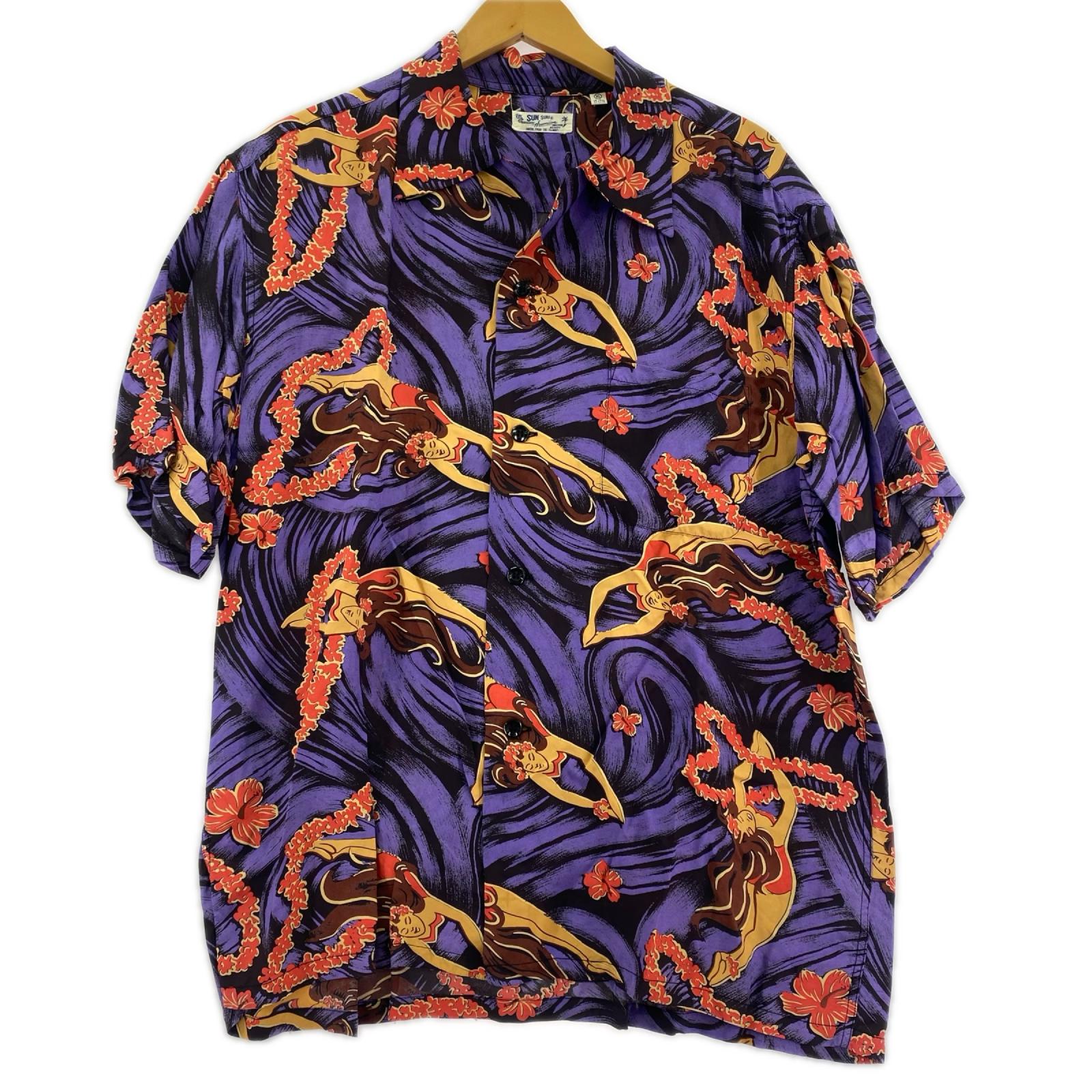 半袖シャツ アロハシャツ (XL) SS34857 パープル