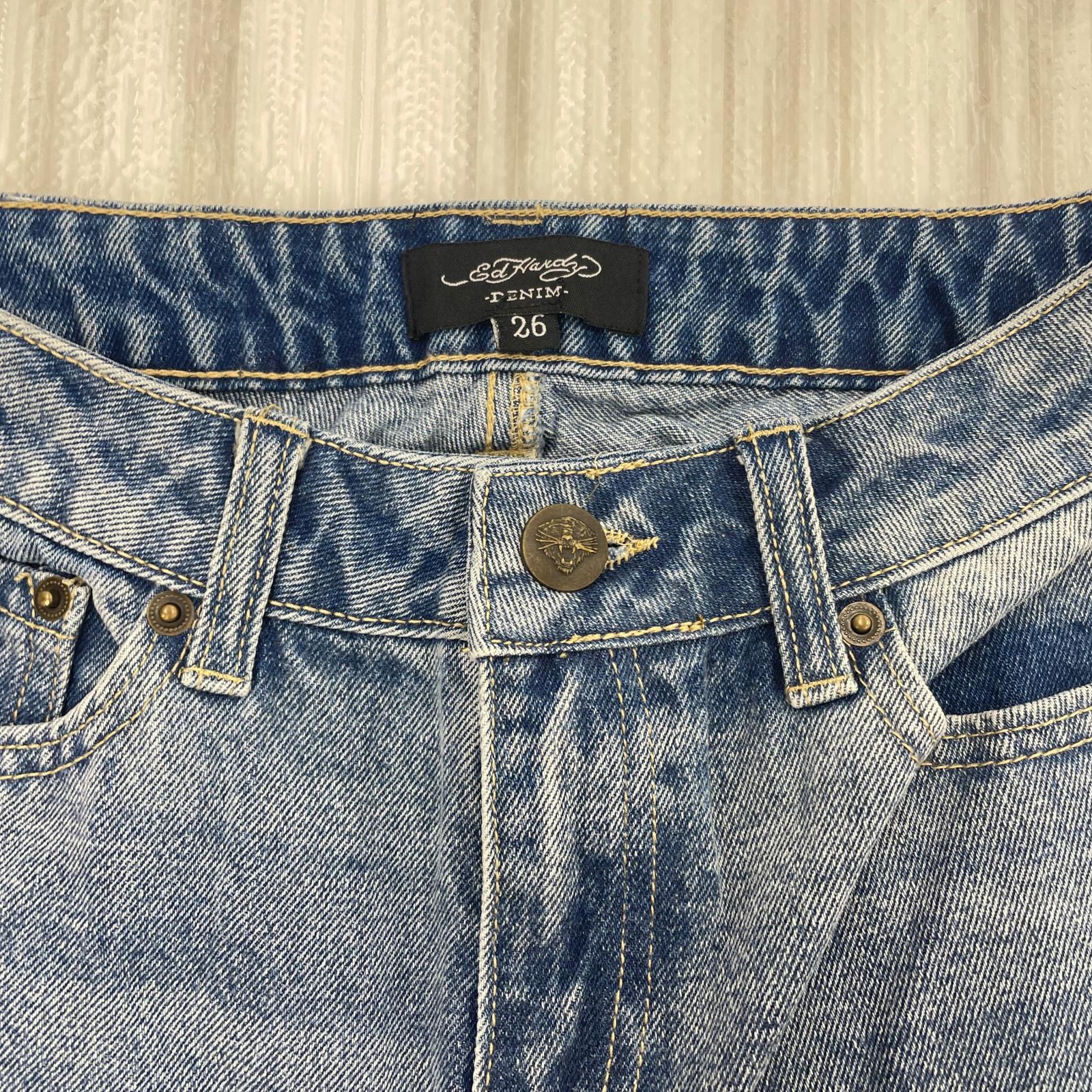 デニムパンツ Ed Hardy バックプリントデニムパンツ サックス 26