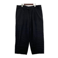 パンツ HOMME PLUS 80s レーヨンワイドスラックス 黒 M M ブラック