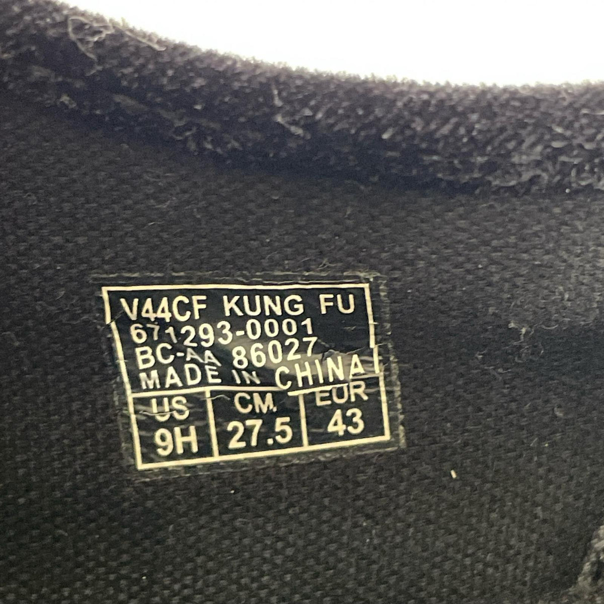 スニーカー BILLY'S AUTHENTIC KUNG-FU 黒 27.5cm 27.5cm (US9 1/2 UK9 EU45) ブラック