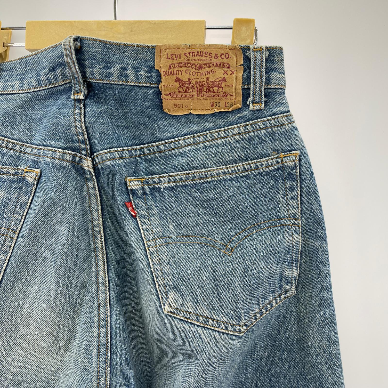 デニムパンツ 90s 501xx ボタン裏555 バレンシア USA製 W30 30 ブルー