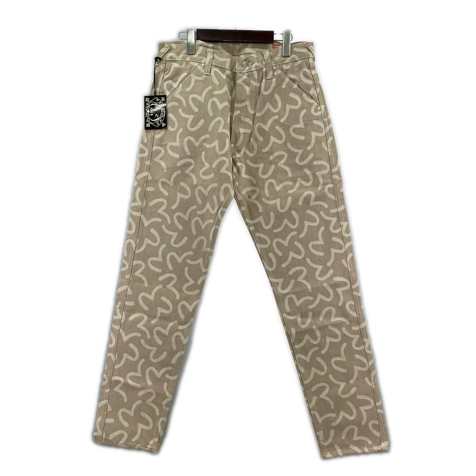 デニムパンツ Lot.5500 JACQUARD カモメ 総柄 W34 34 ベージュ