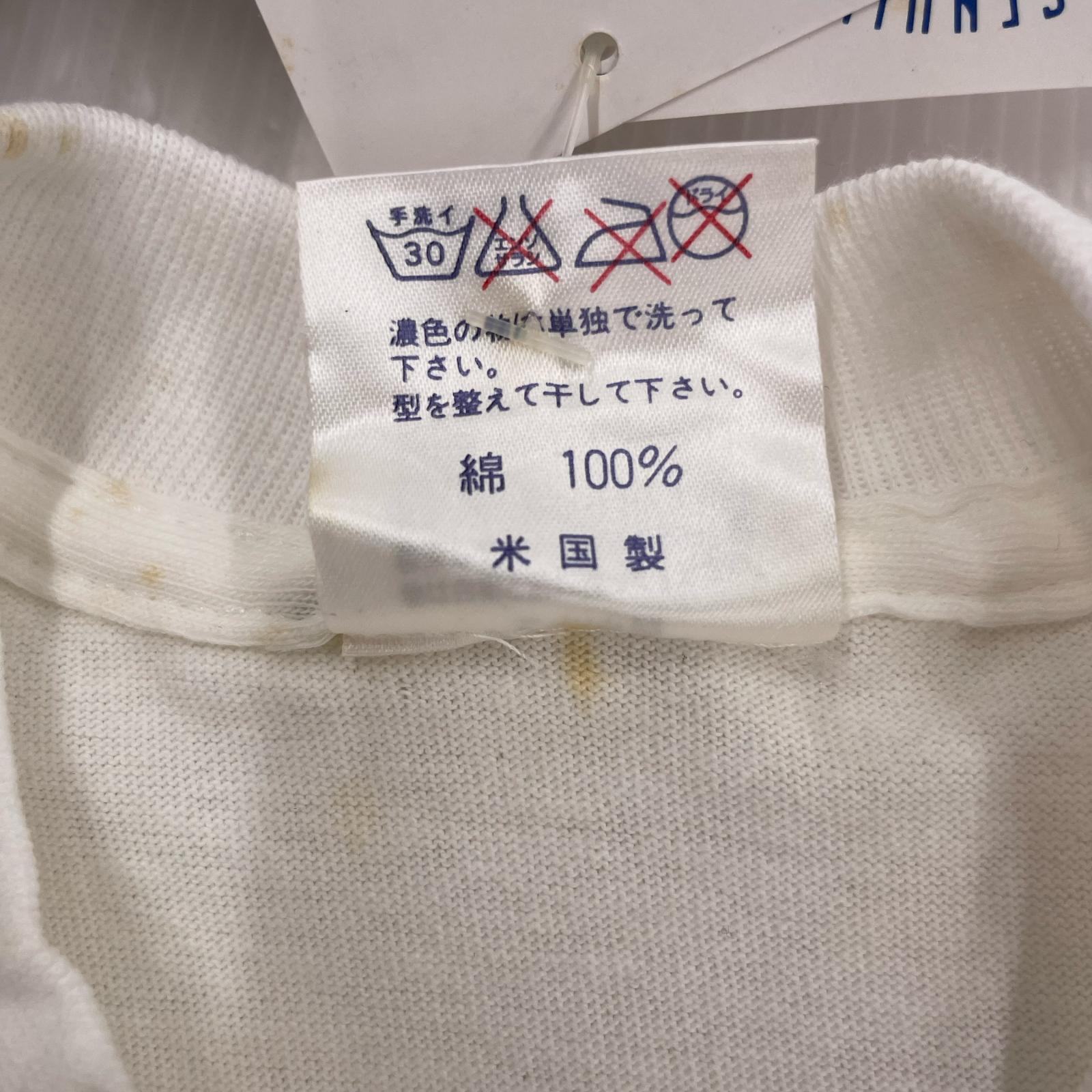 半袖Tシャツ 90s USA製 デッドストック 野茂英雄 プリントT 白 (L) M ホワイト