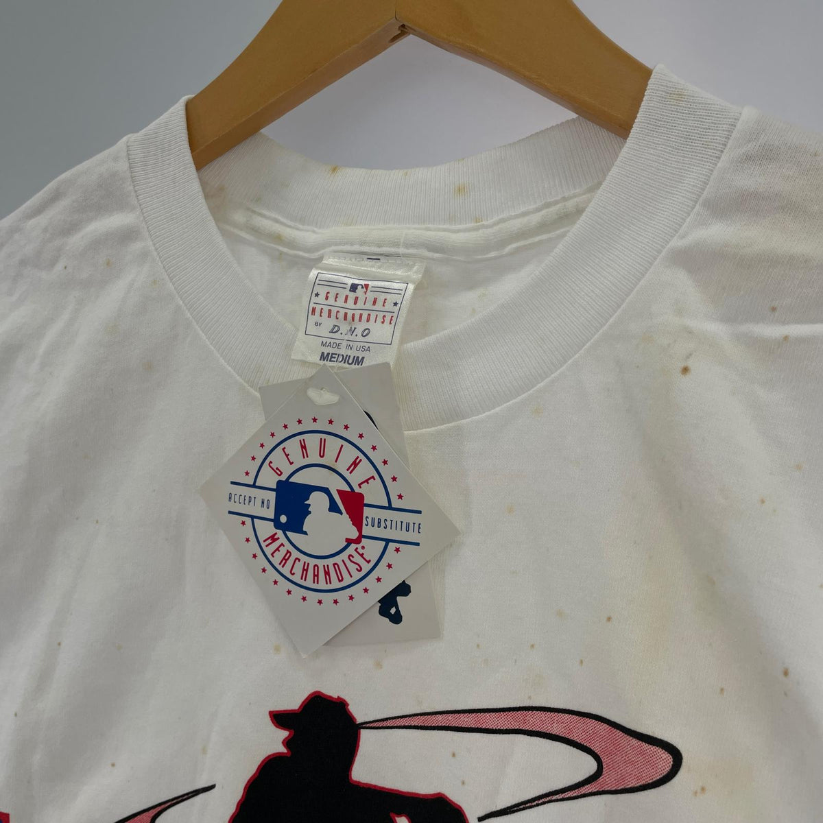 半袖Tシャツ 90s USA製 デッドストック 野茂英雄 プリントT 白 (L) M ホワイト
