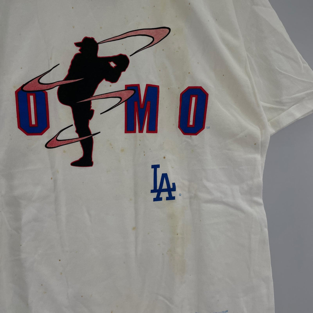 半袖Tシャツ 90s USA製 デッドストック 野茂英雄 プリントT 白 (L) M ホワイト
