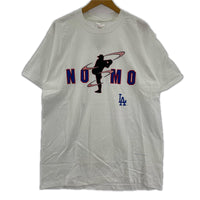 半袖Tシャツ 90s USA製 デッドストック 野茂英雄 プリントT 白 (L) L ホワイト