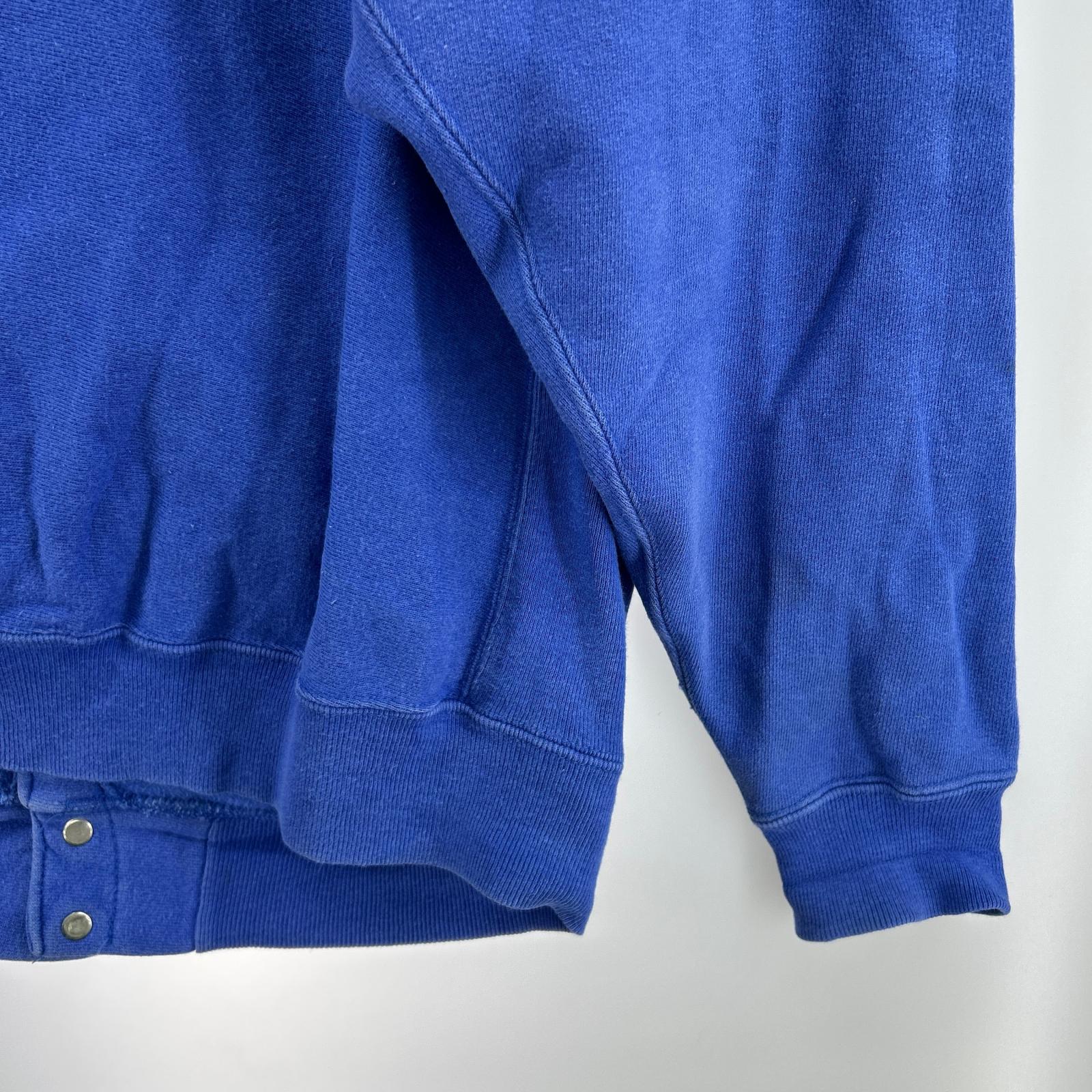カーディガン 90s REVERSE WEAVE スナップ 青 (L) L