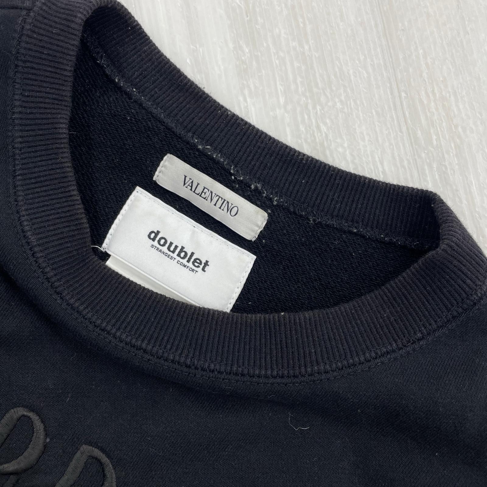 スウェット ×doublet 18AW エンブロイダリースウェット S ブラック