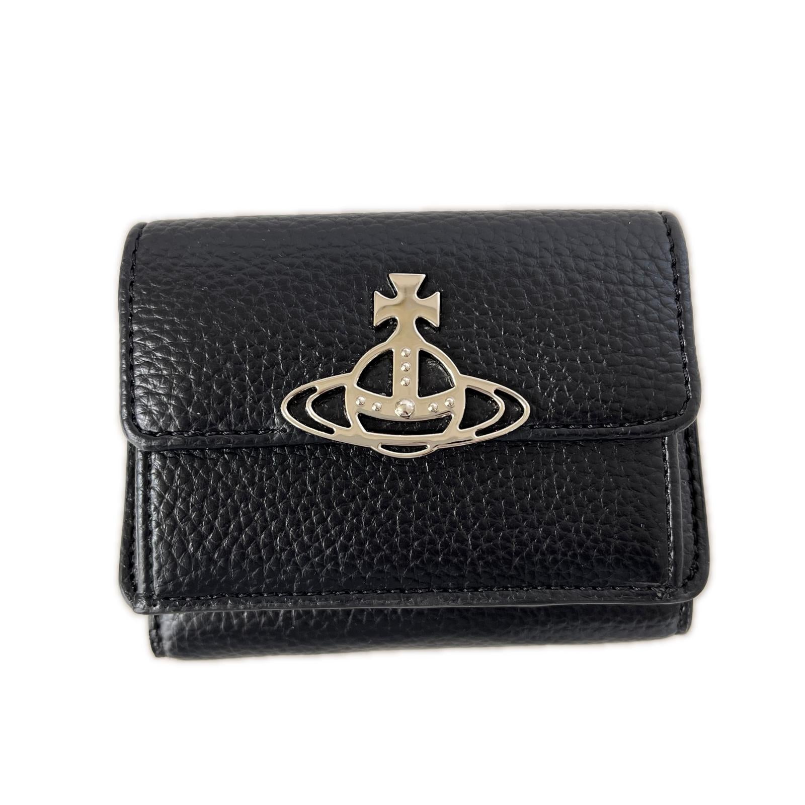 コンパクトウォレット Vivienne Westwood オーブ 三つ折り財布 ブラック ブラック