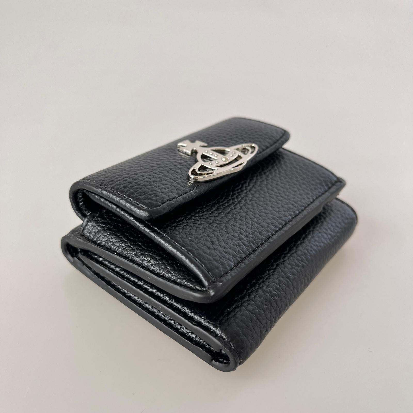 コンパクトウォレット Vivienne Westwood オーブ 三つ折り財布 ブラック ブラック