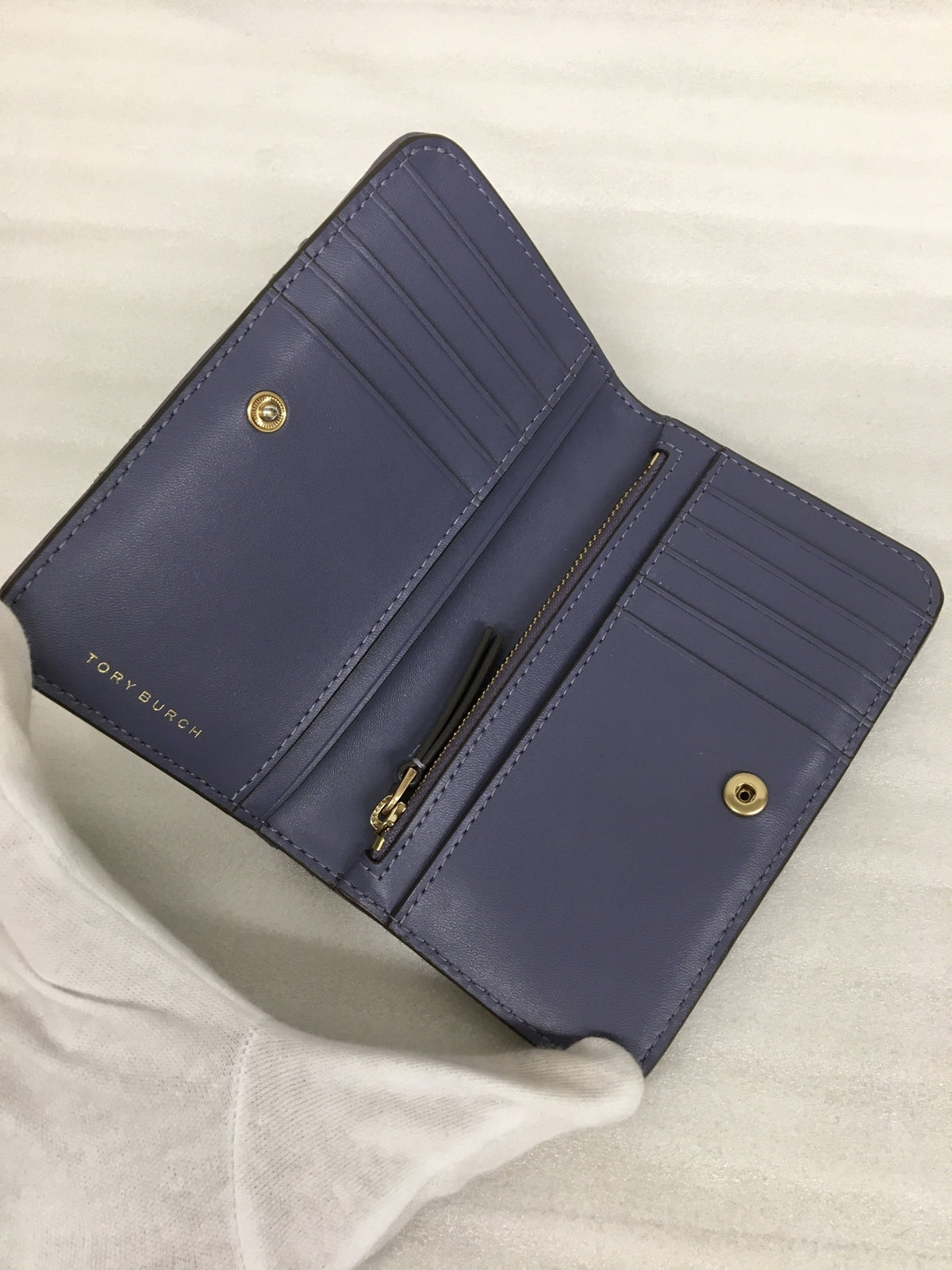 TORY BURCH Willa キルティングミディアムウォレット 紫