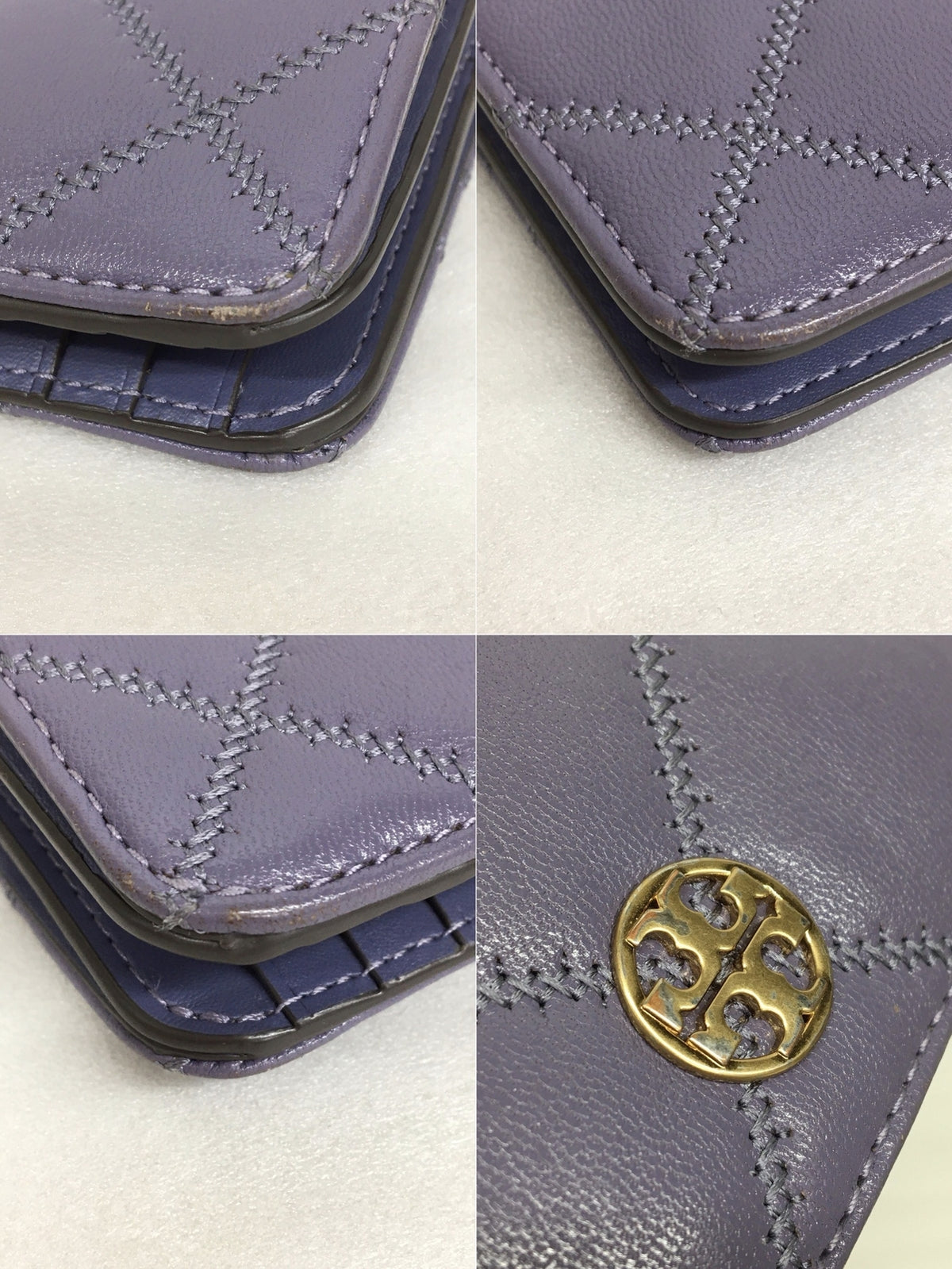 TORY BURCH Willa キルティングミディアムウォレット 紫