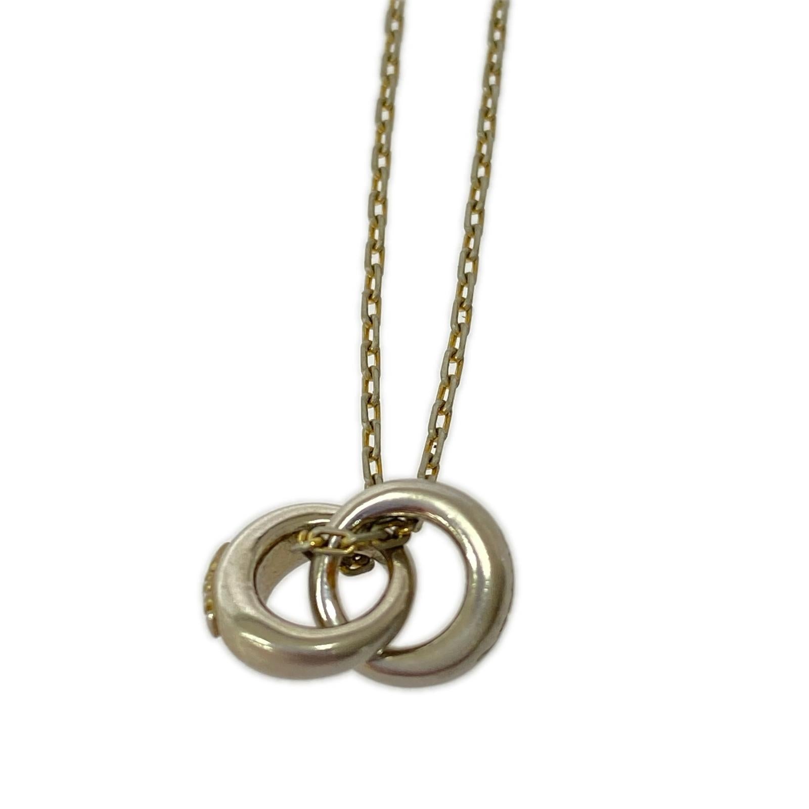 ネックレス ロゴ刻印 Double Ring シルバー